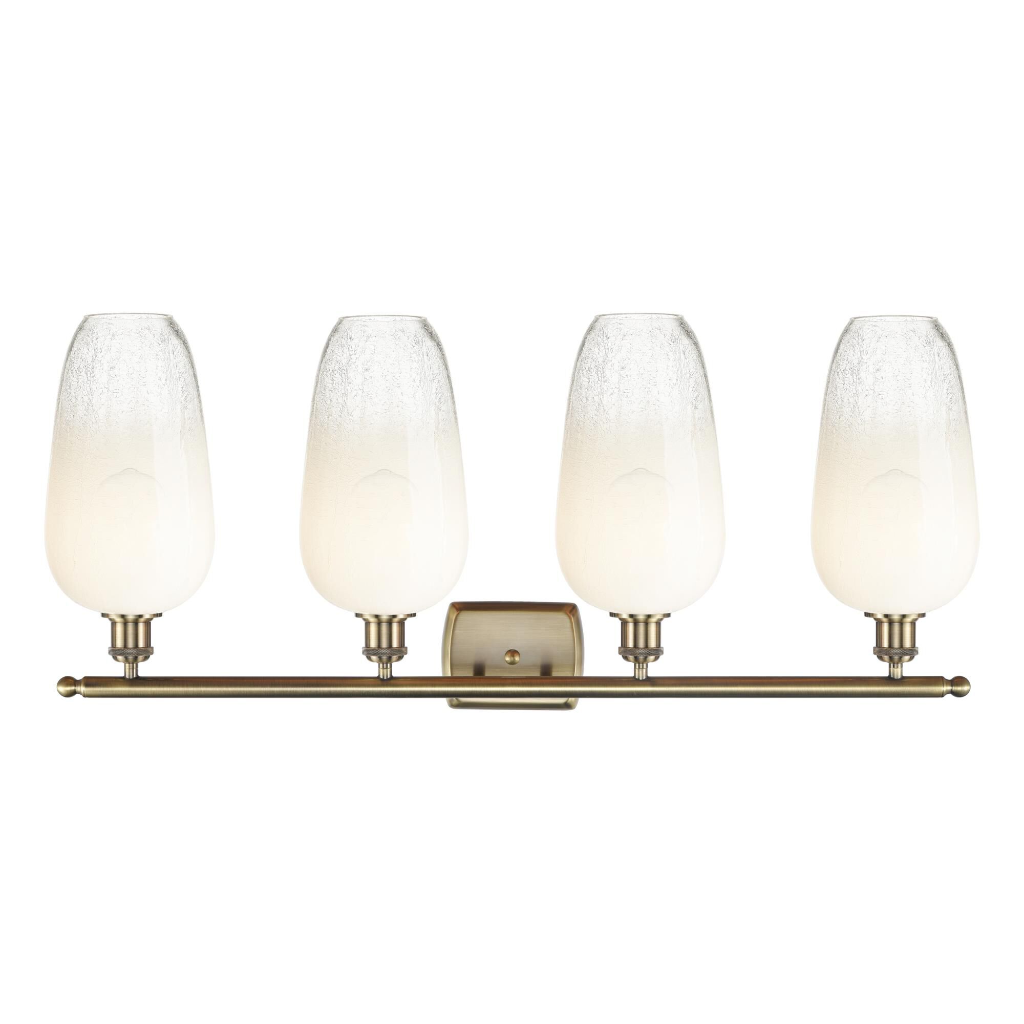 Shown in Antique Brass finish and Opal glass
