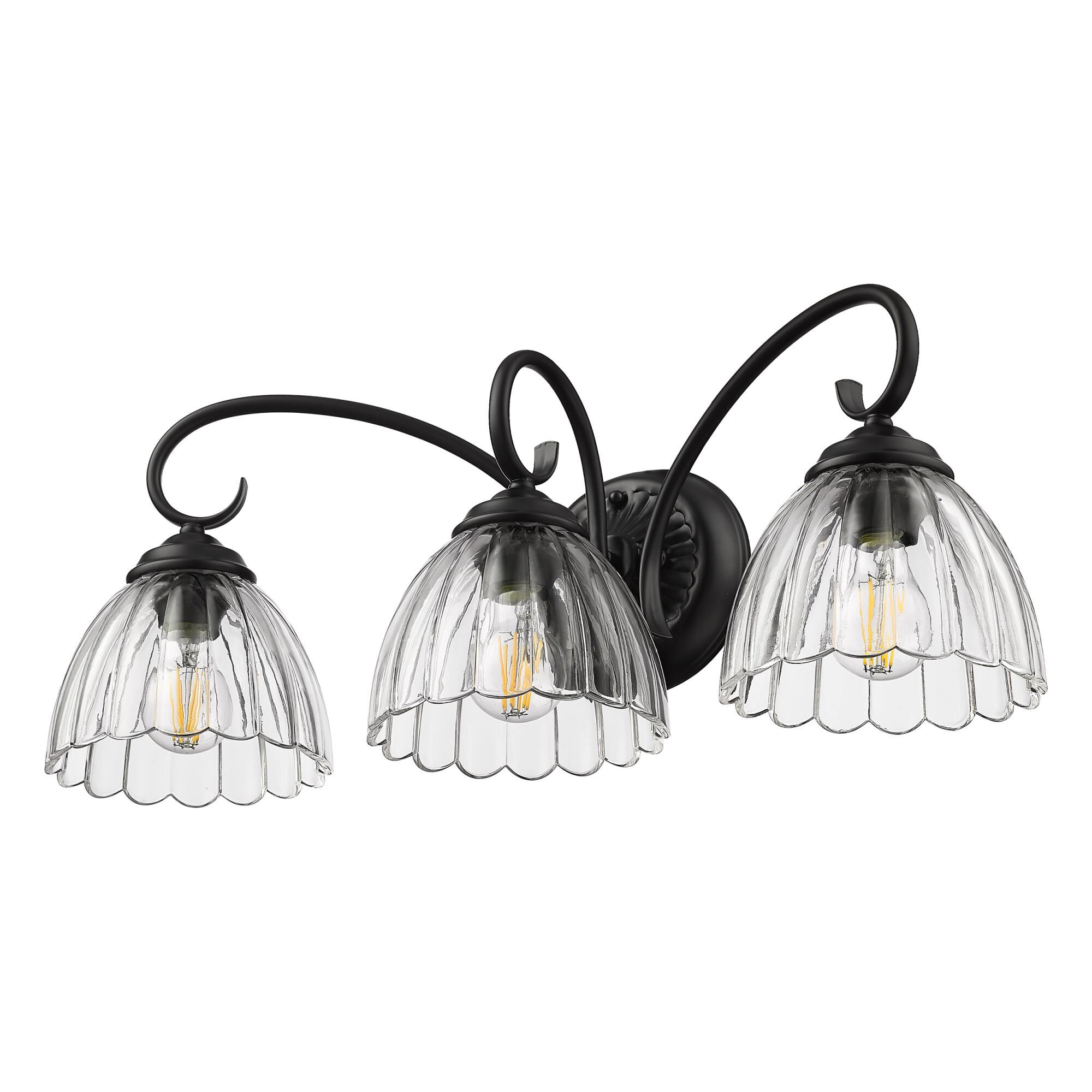 Shown in Matte Black finish and Clear glass