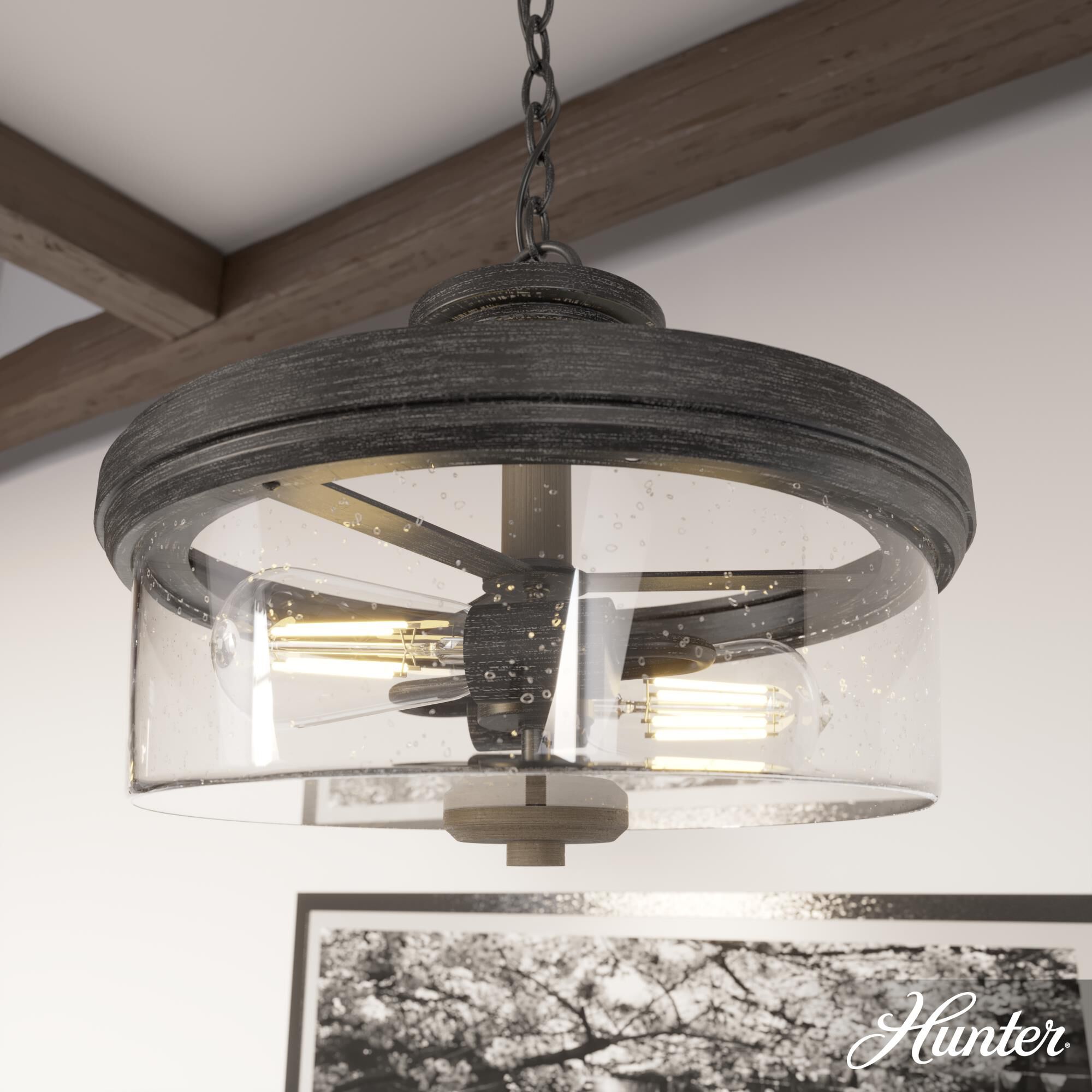 Saddle Creek 33 Inch 3 Light Linear Suspension Light by Hunter Fan
