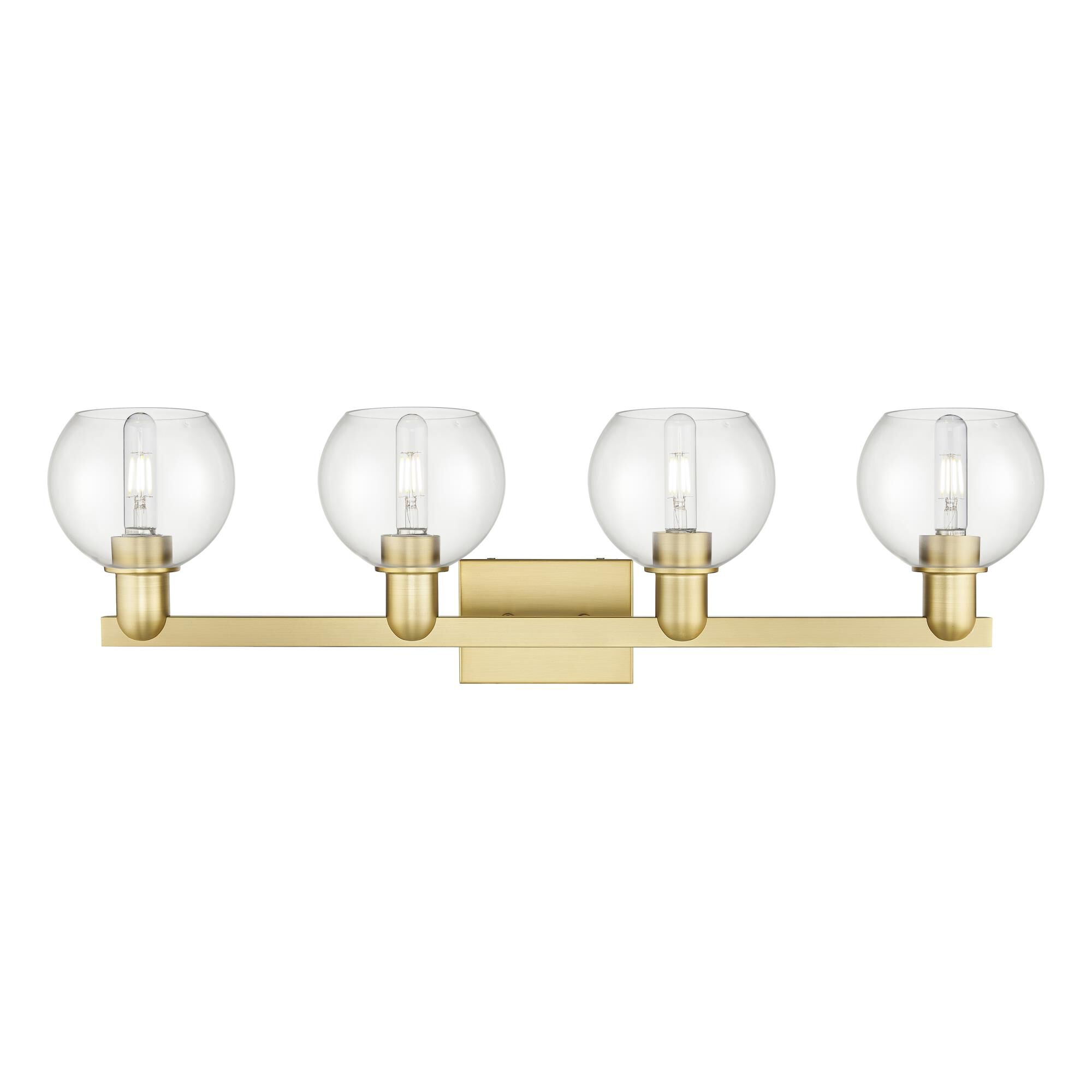 Shown in Satin Gold finish and Clear glass