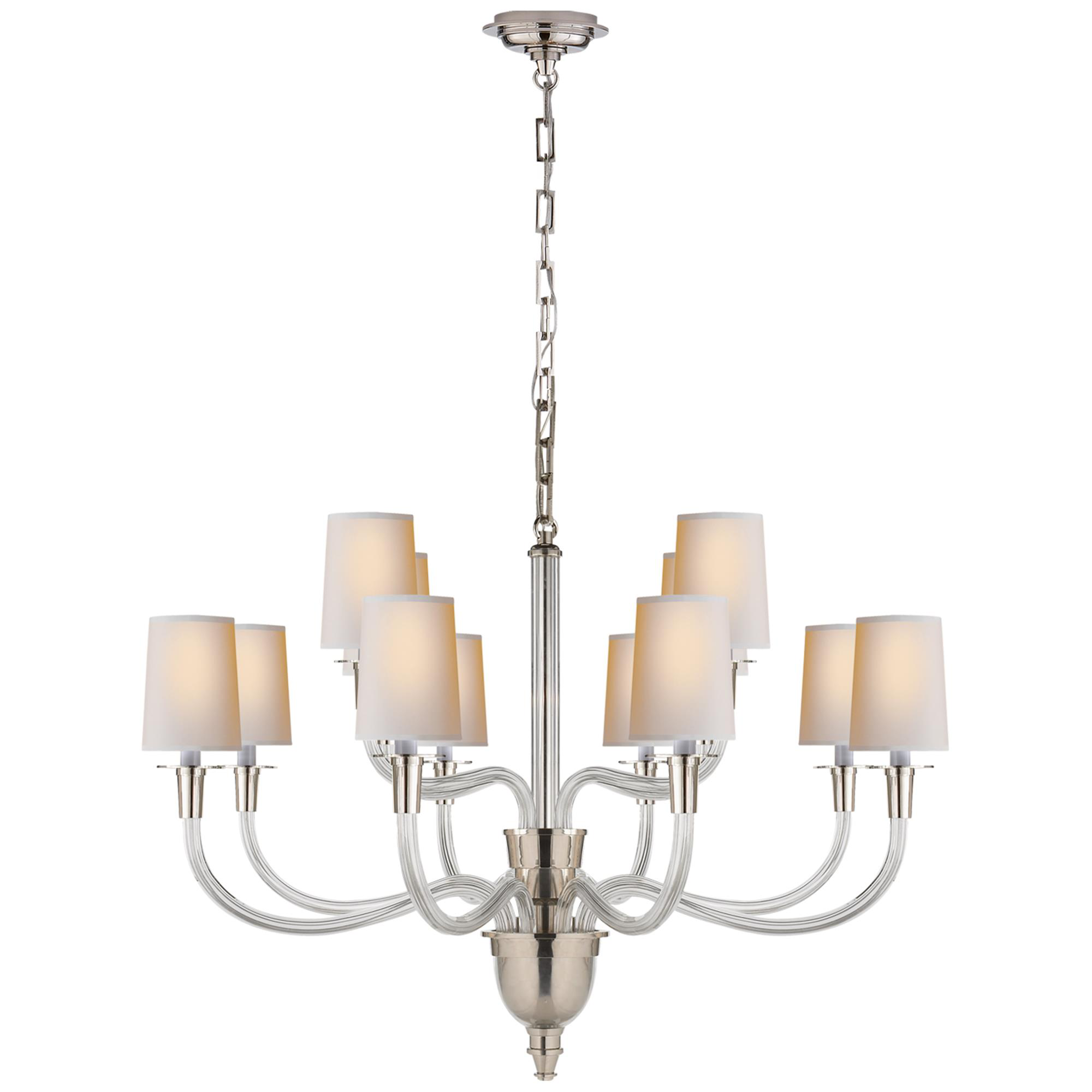 Shown in Polished Nickel finish and Natural Paper shade