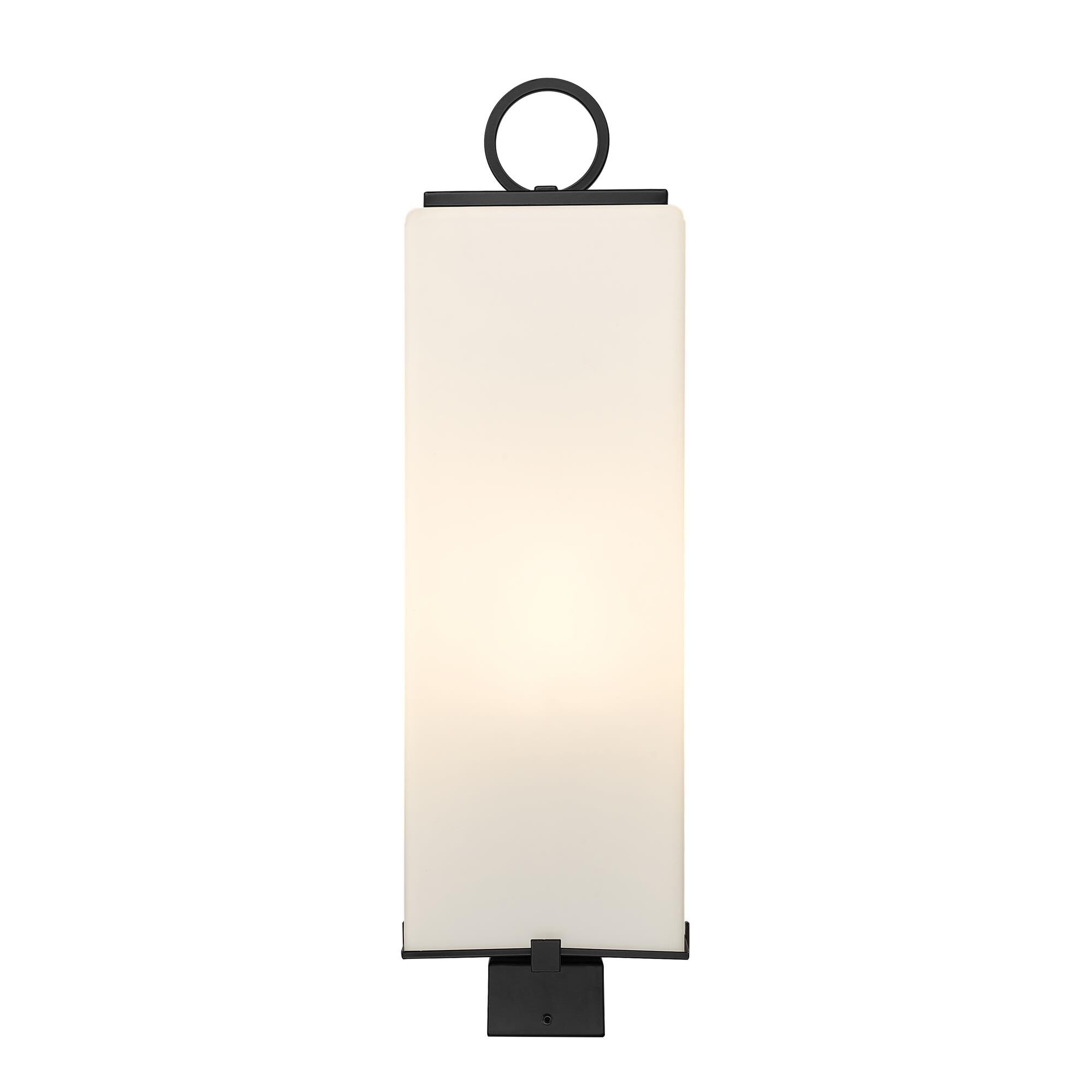 Shown in Black finish and Glass shade