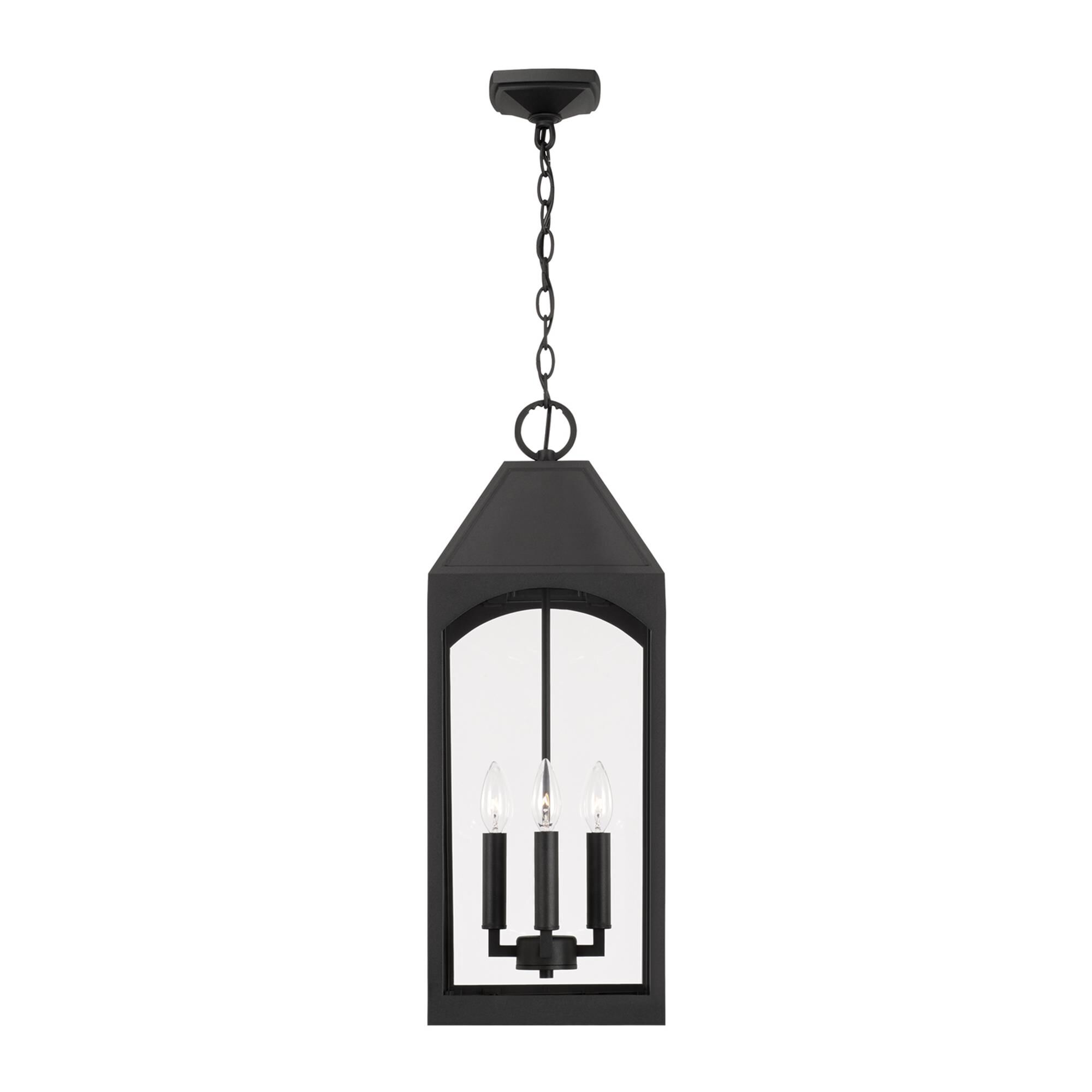 Shown in Black finish and Clear glass