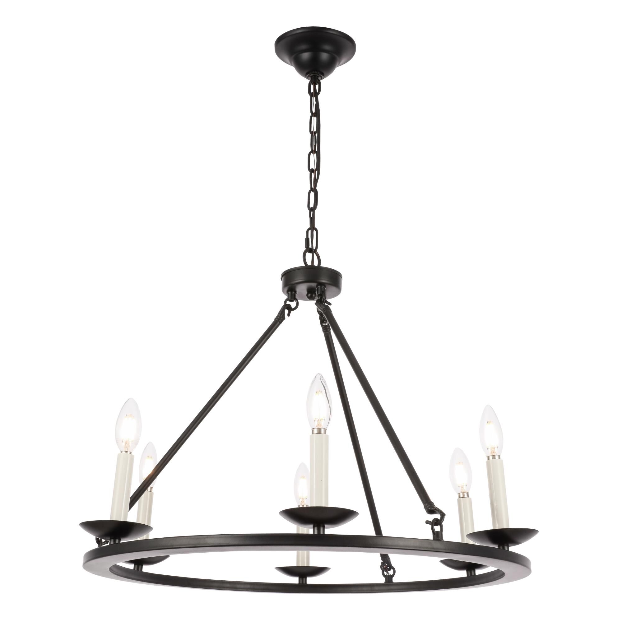 Maine 26 Inch 6 Light Chandelier by Elegant Lighting