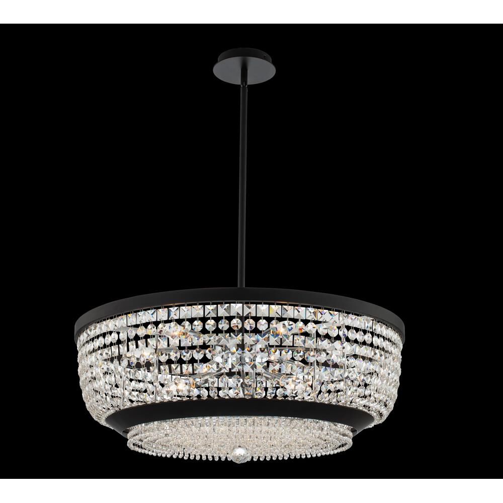 Shown in Matte Black W Polished Chrome finish and Firenze crystal