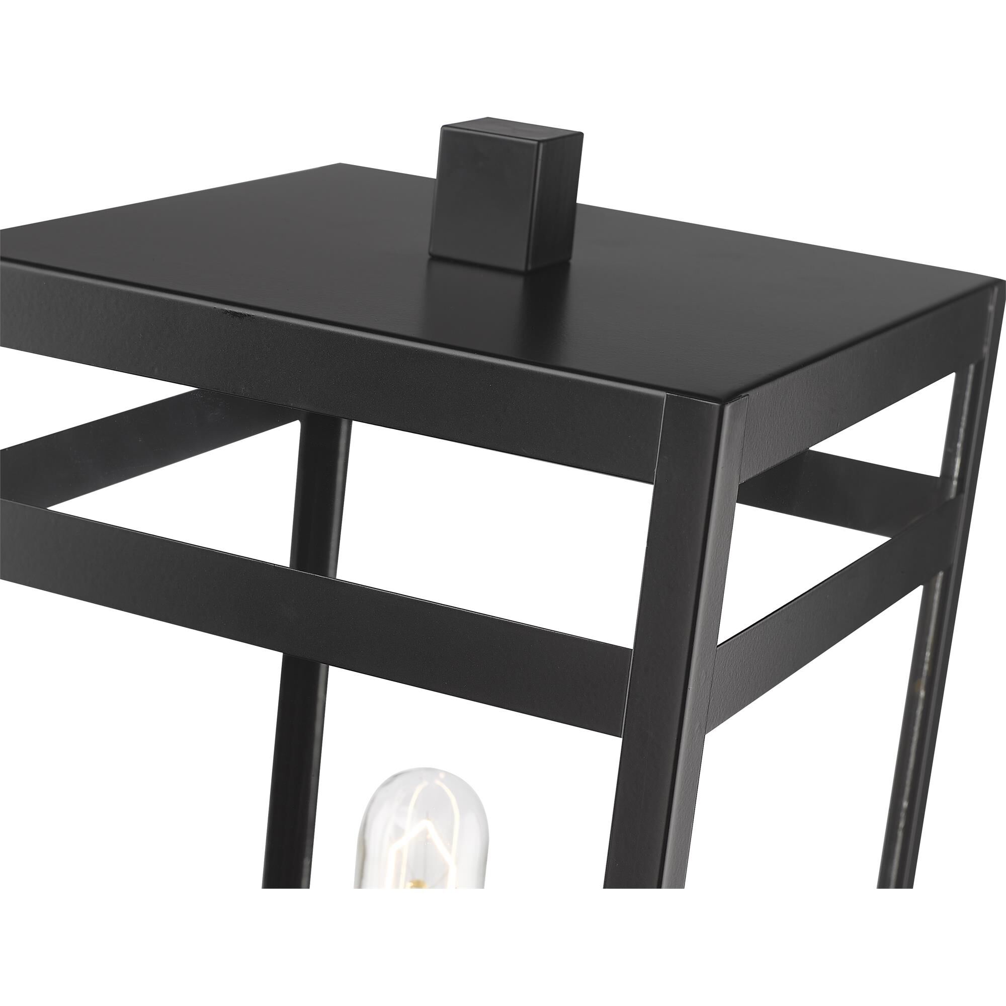 Shown in Black finish and Glass shade