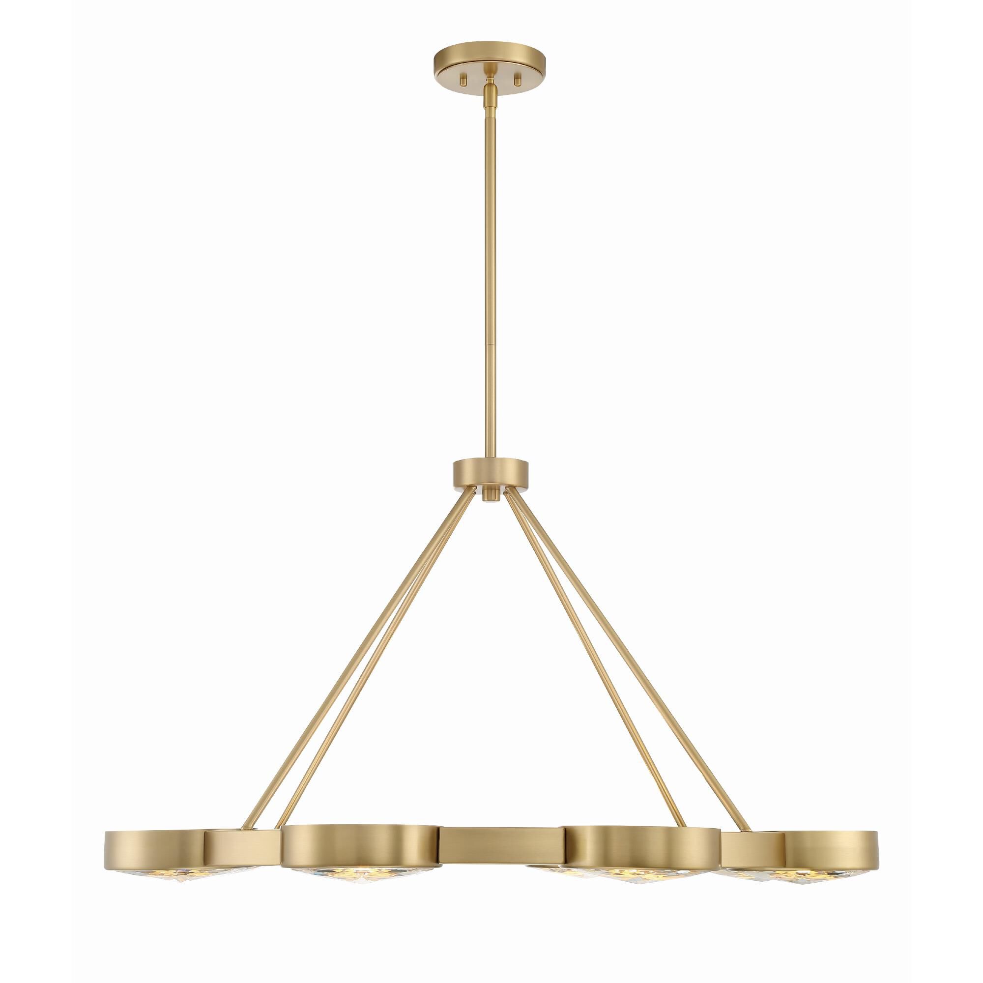 Shown in Modern Gold finish and Glass shade