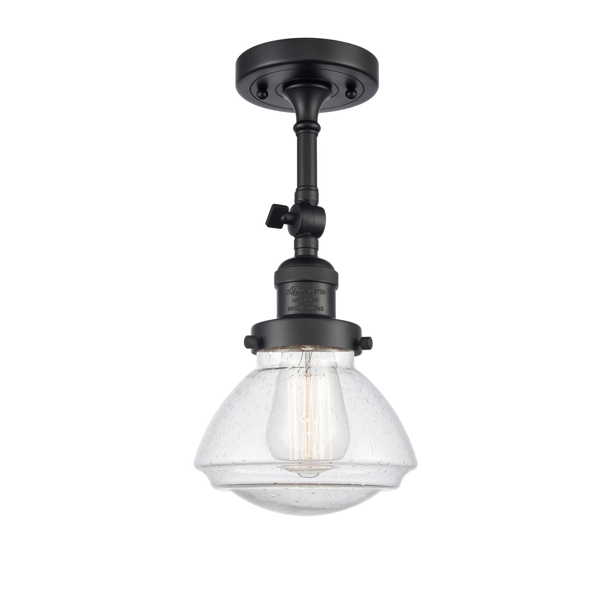 Shown in Matte Black finish and Clear glass and None accent