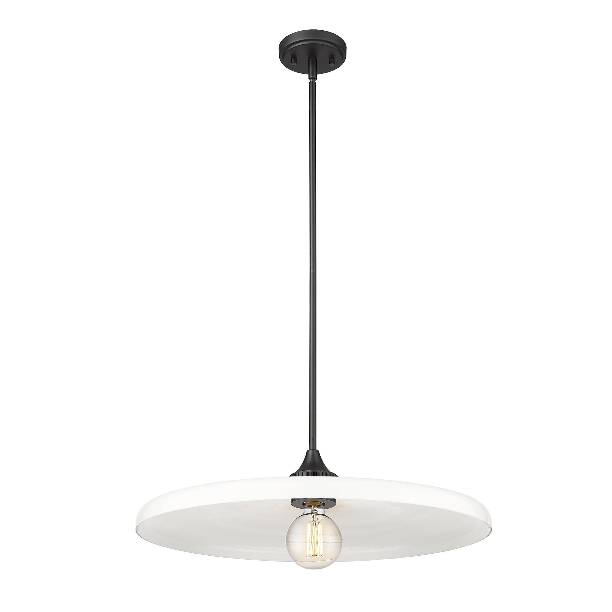 Shown in Matte Black finish and Opal glass