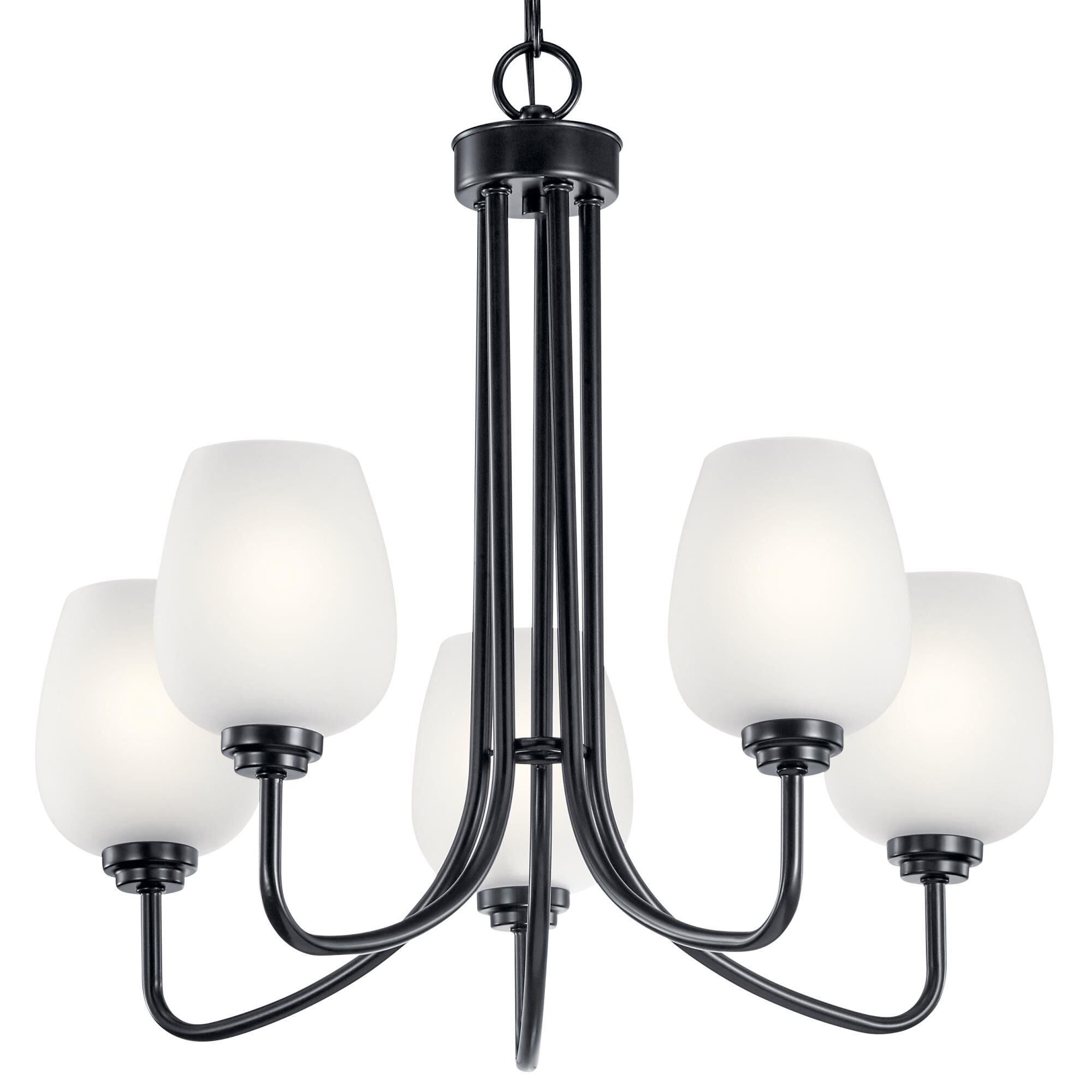 Shown in Black finish and Satin Etched glass