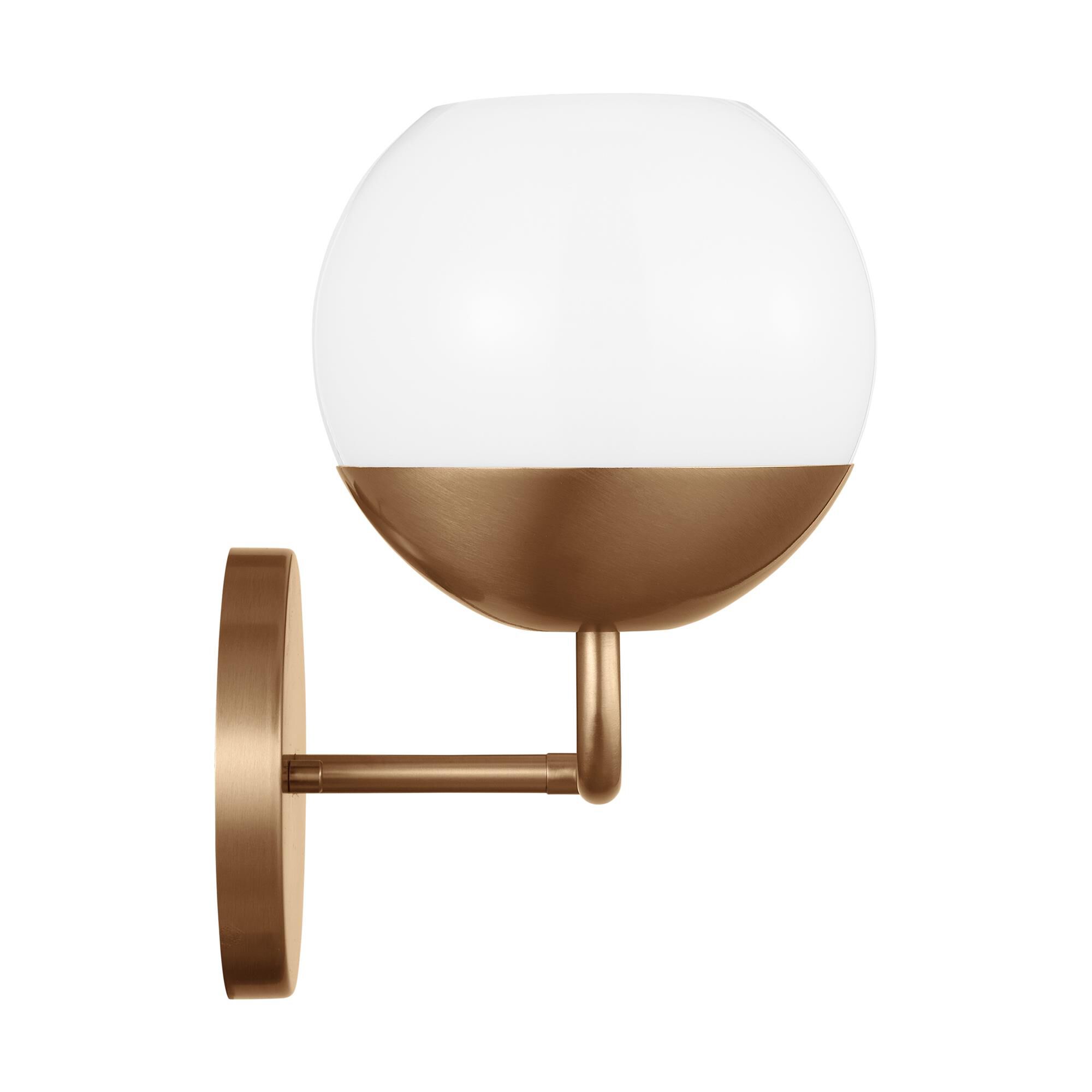 Shown in Satin Brass finish and Milk glass and Milk Glass s shade