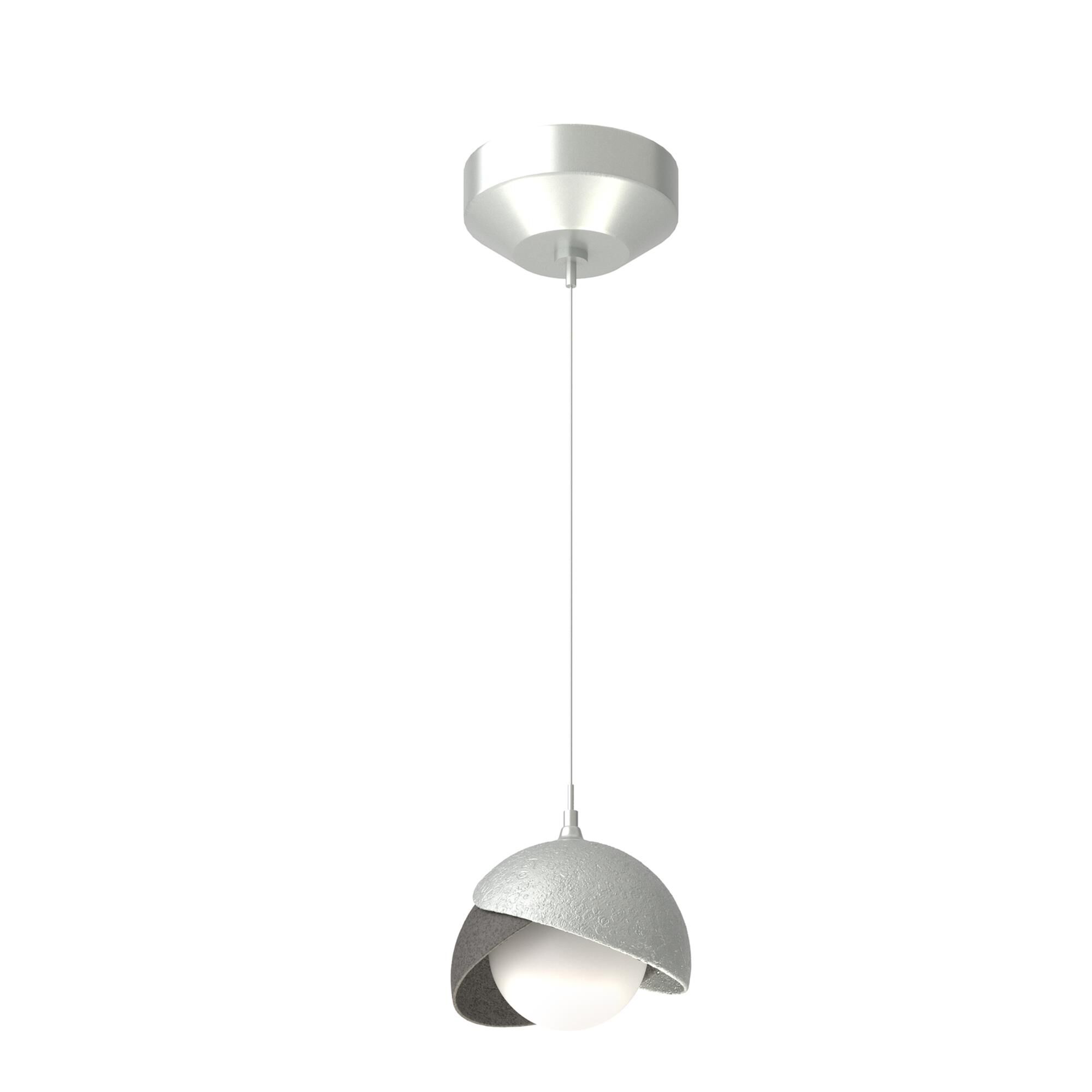 Shown in Vintage Platinum finish and Opal glass and Natural Iron  accent