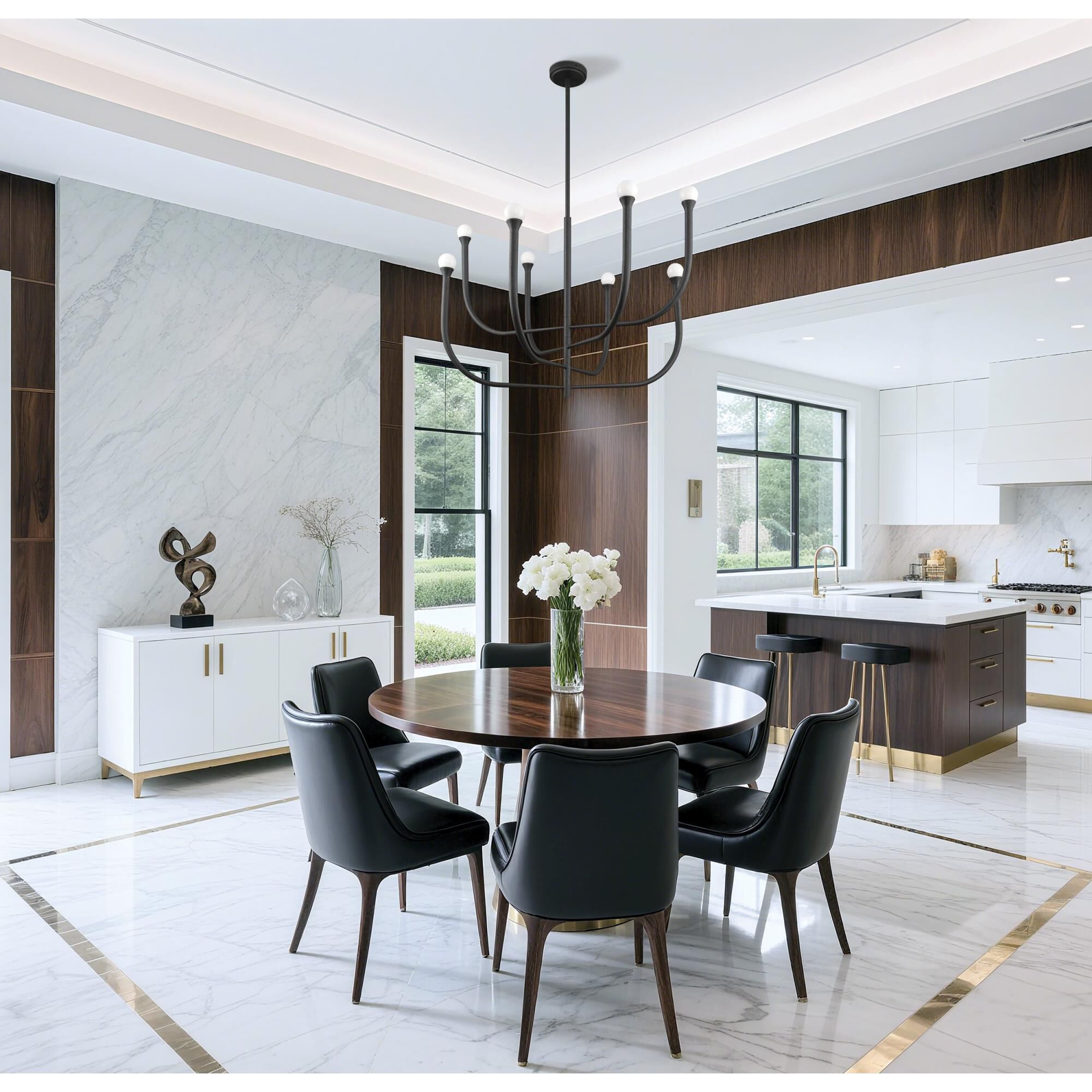 Shown in Plaster Black finish and Opal glass