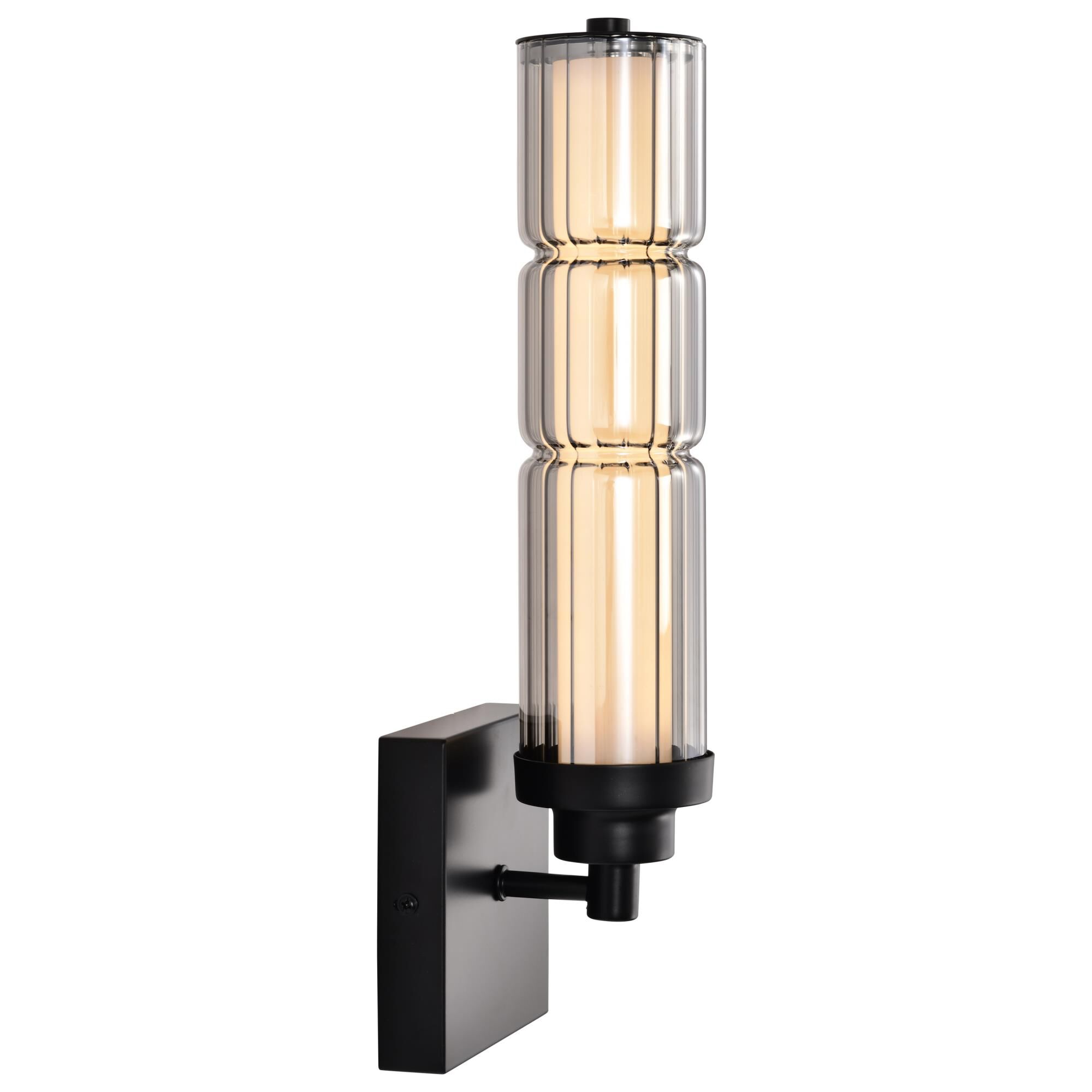 Shown in Matte Black finish and Smoked glass