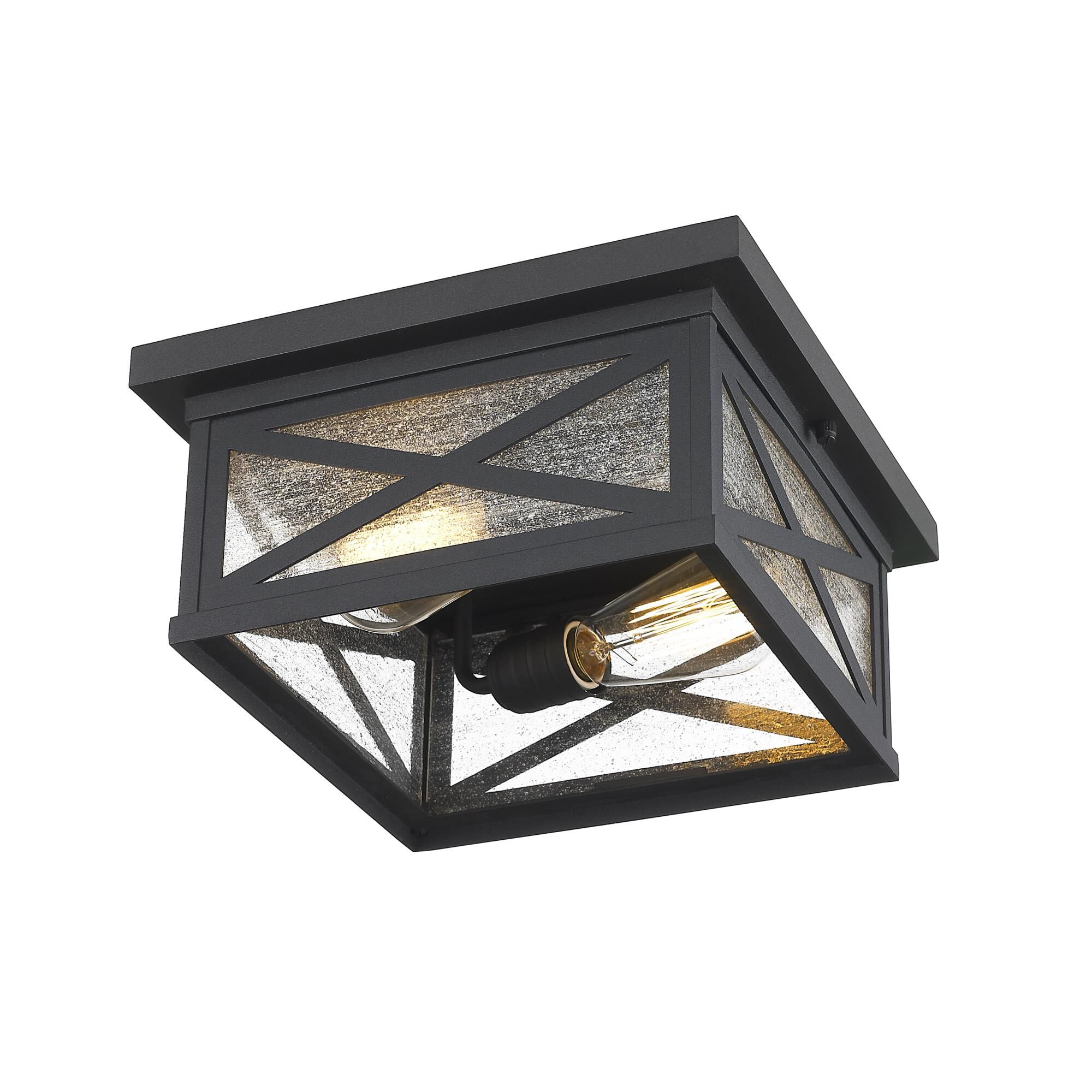Shown in Black finish and Glass shade