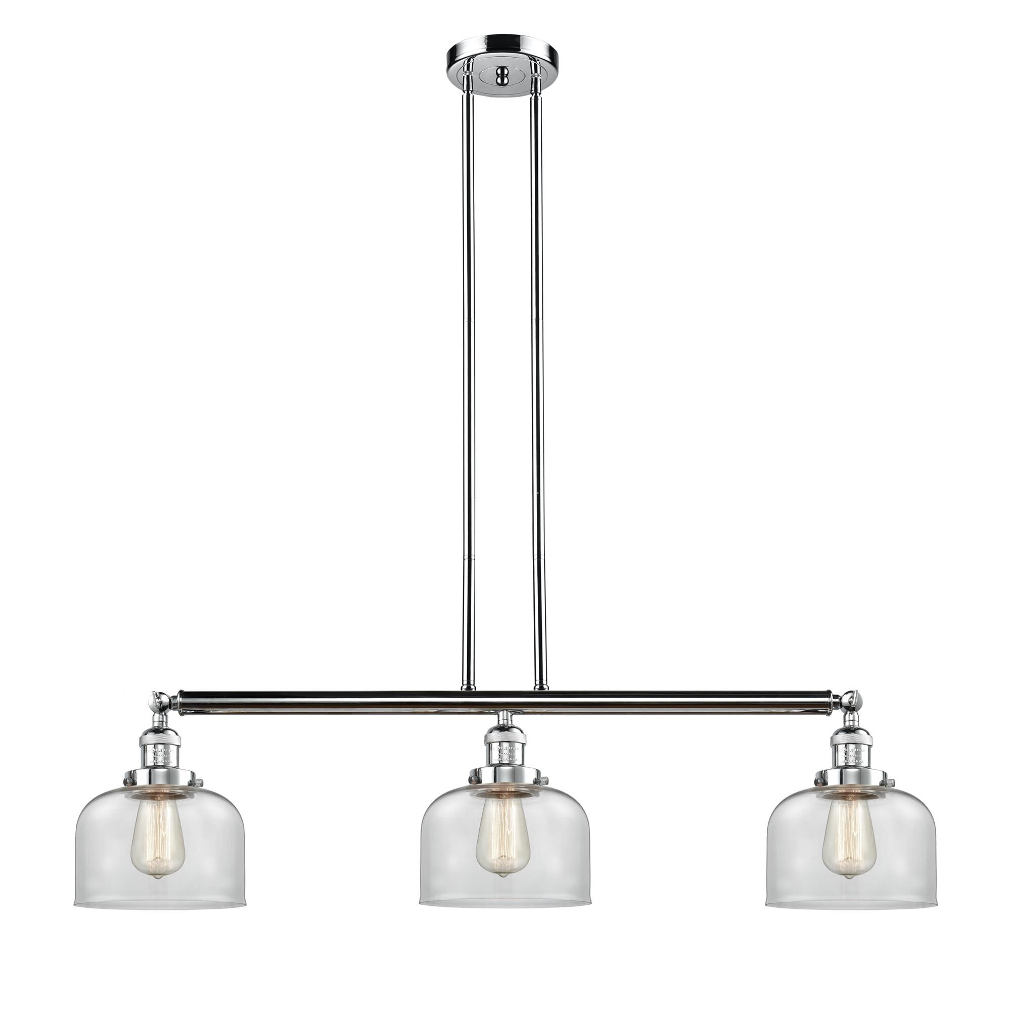 Shown in Polished Chrome finish and Clear Large Bell glass