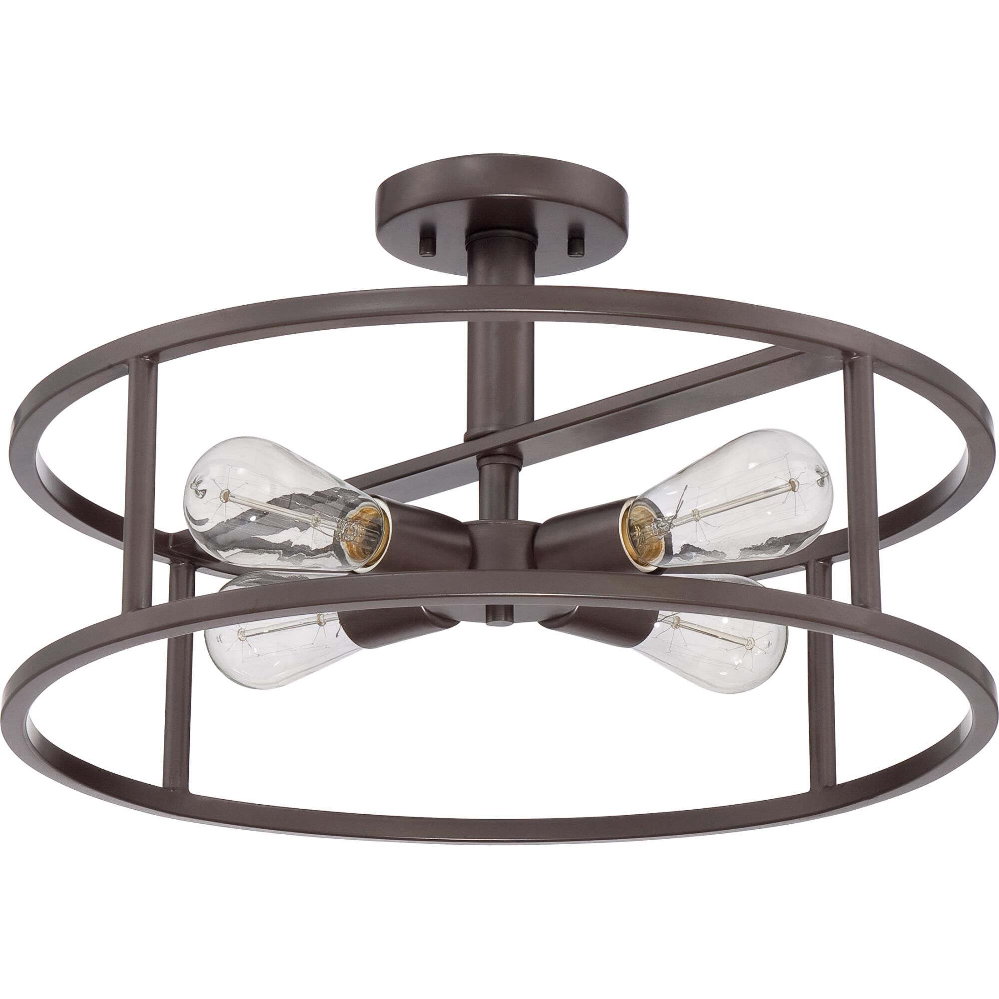New Harbor 18 Inch 4 Light Semi Flush Mount by Quoizel