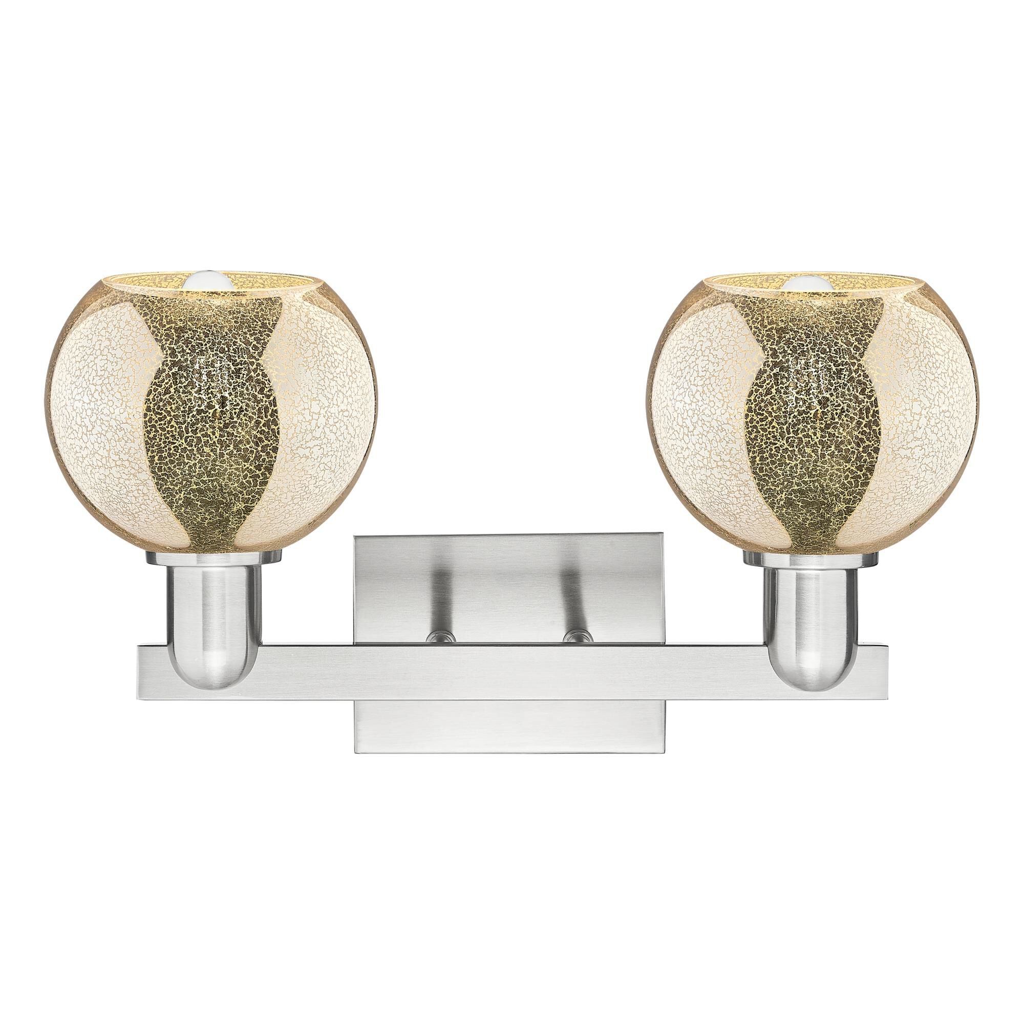 Shown in Brushed Satin Nickel finish and Mercury glass