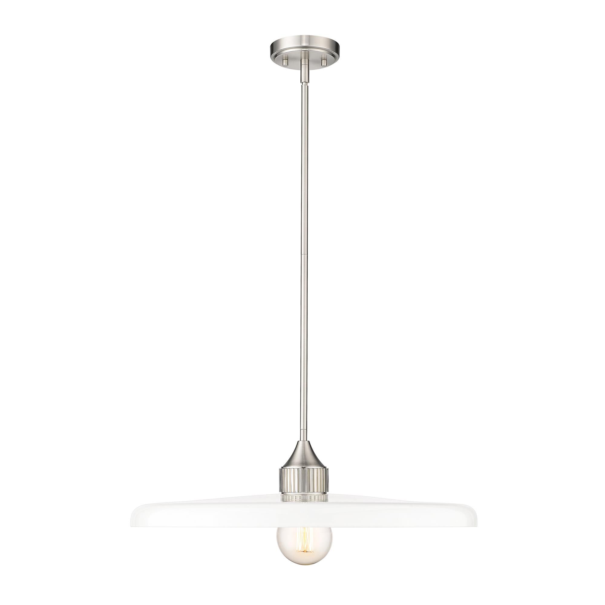 Shown in Brushed Nickel finish and Opal glass