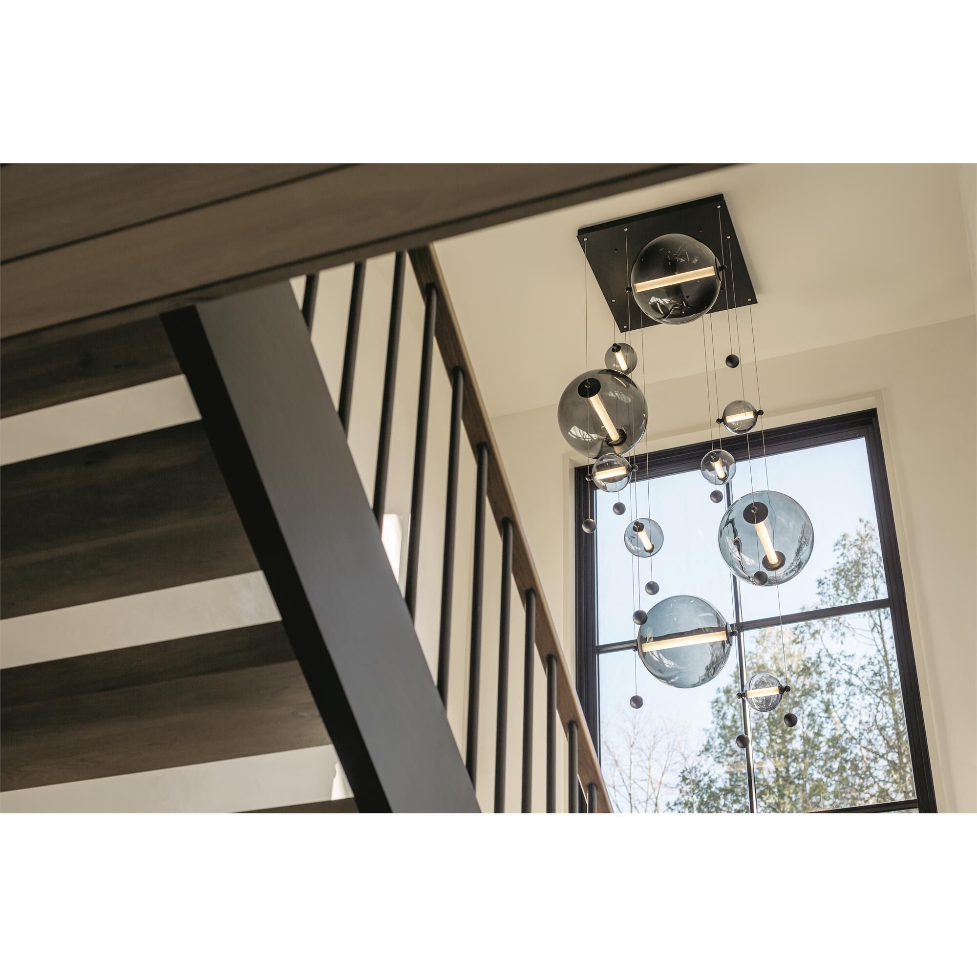 Shown in Black finish and Abacus Cool Grey glass