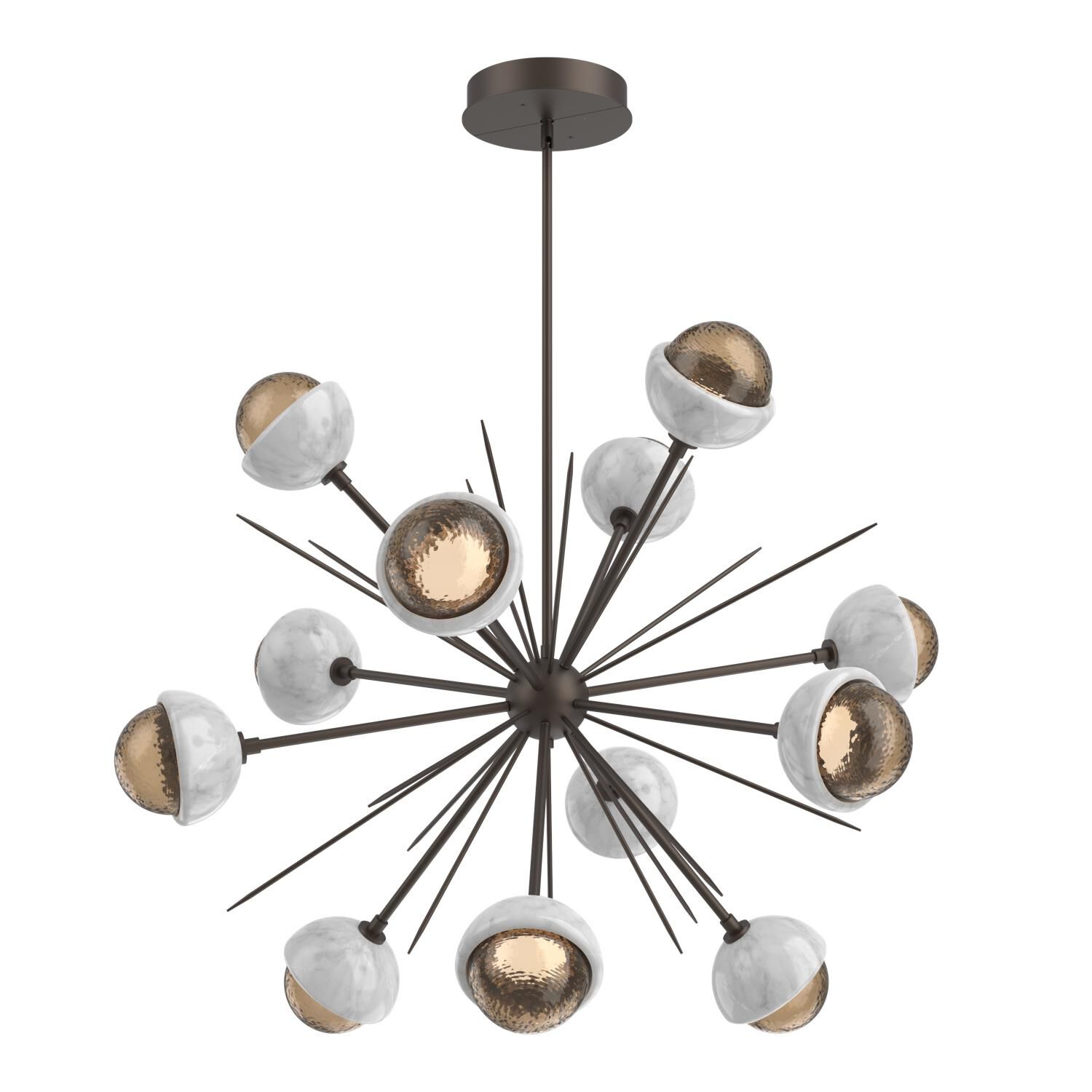 Shown in Flat Bronze finish and Bronze glass and White Marble accent