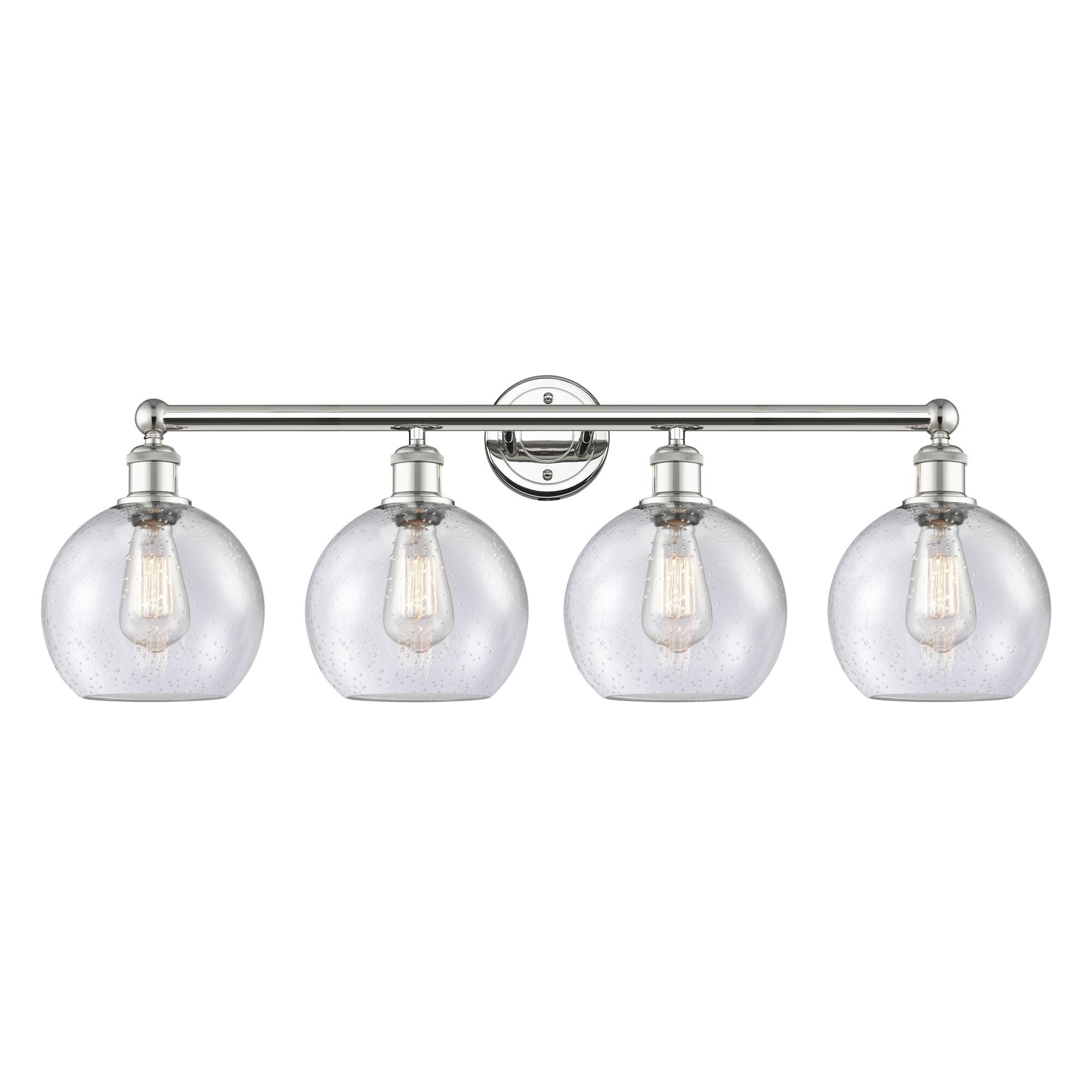 Shown in Polished Nickel finish and Seedy glass