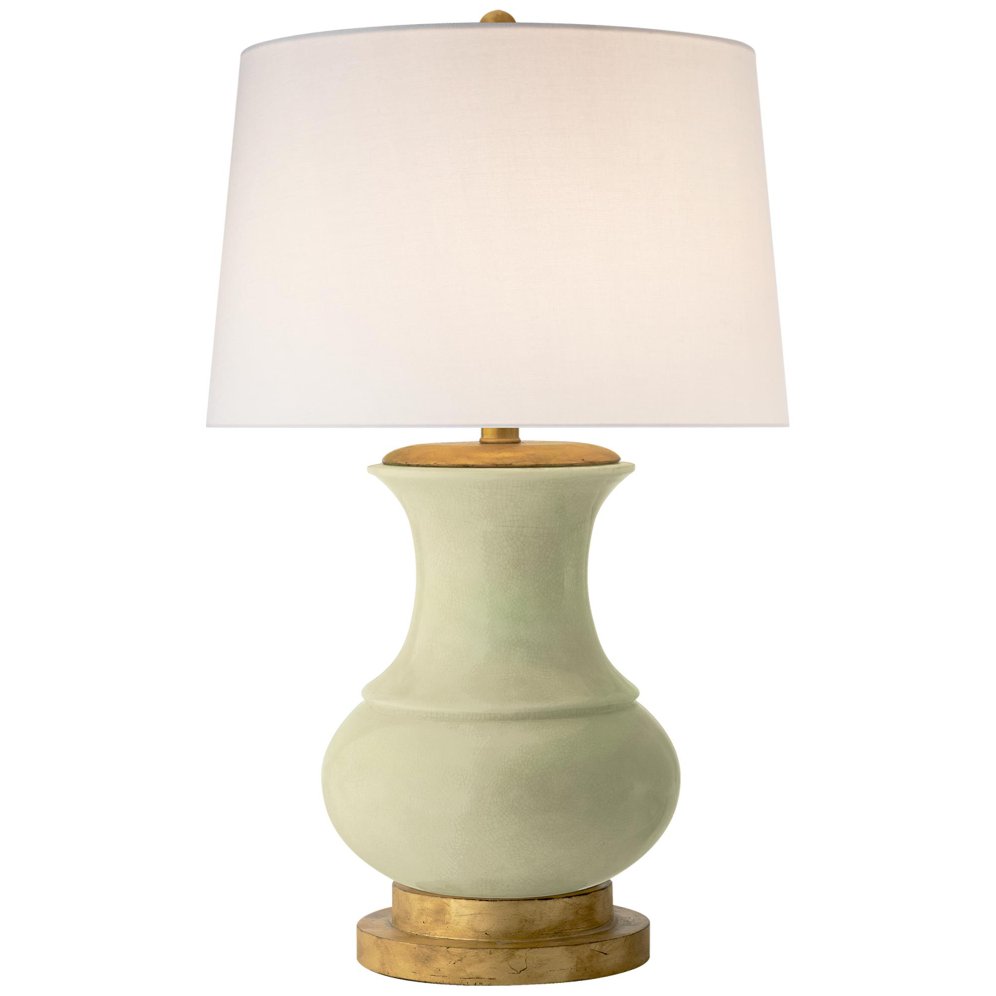 Shown in Celadon Crackle finish and Linen shade