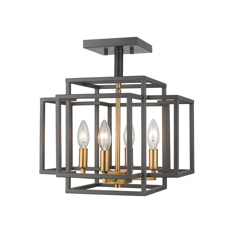 Titania 14 Inch 4 Light Semi Flush Mount by Z-Lite