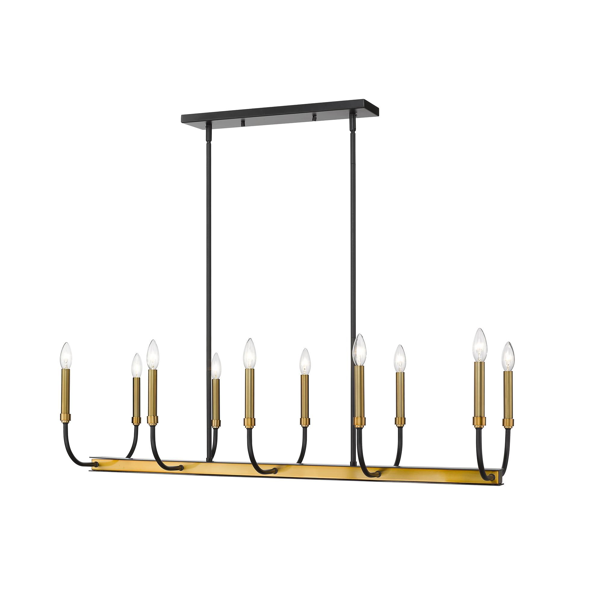 Shown in Matte Black + Olde Brass finish and --- glass and --- shade
