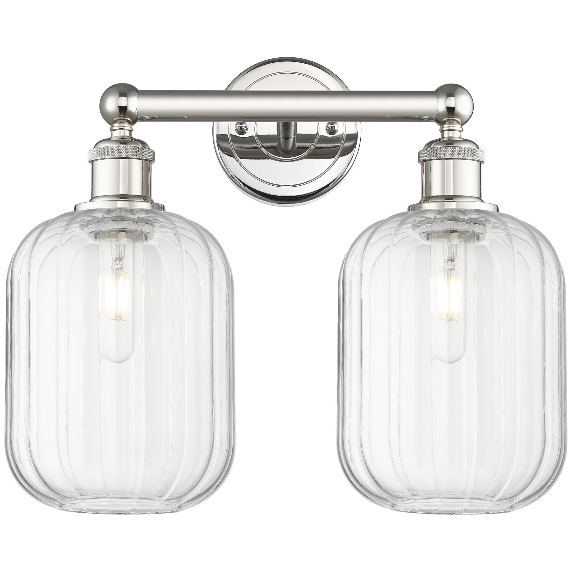 Shown in Polished Nickel finish and Clear glass