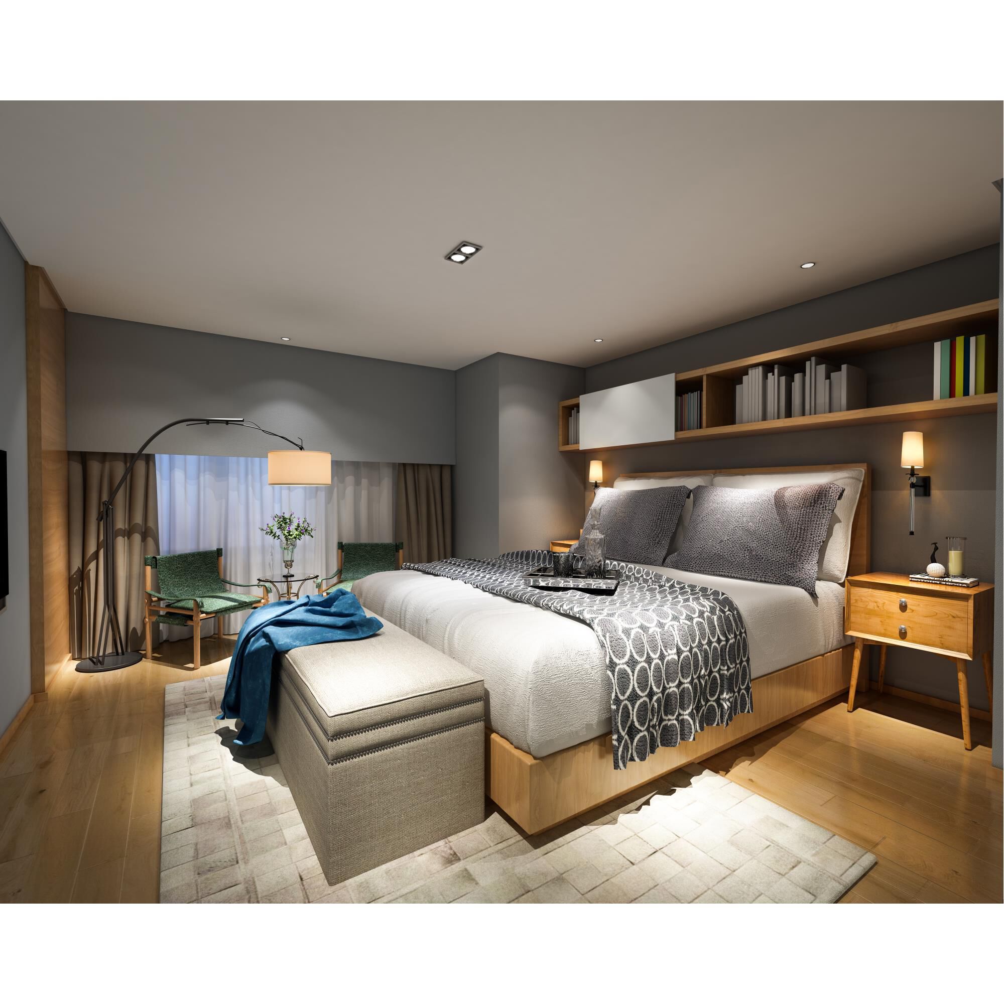 Shown in Matte Black finish and Fabric glass and Fabric shade