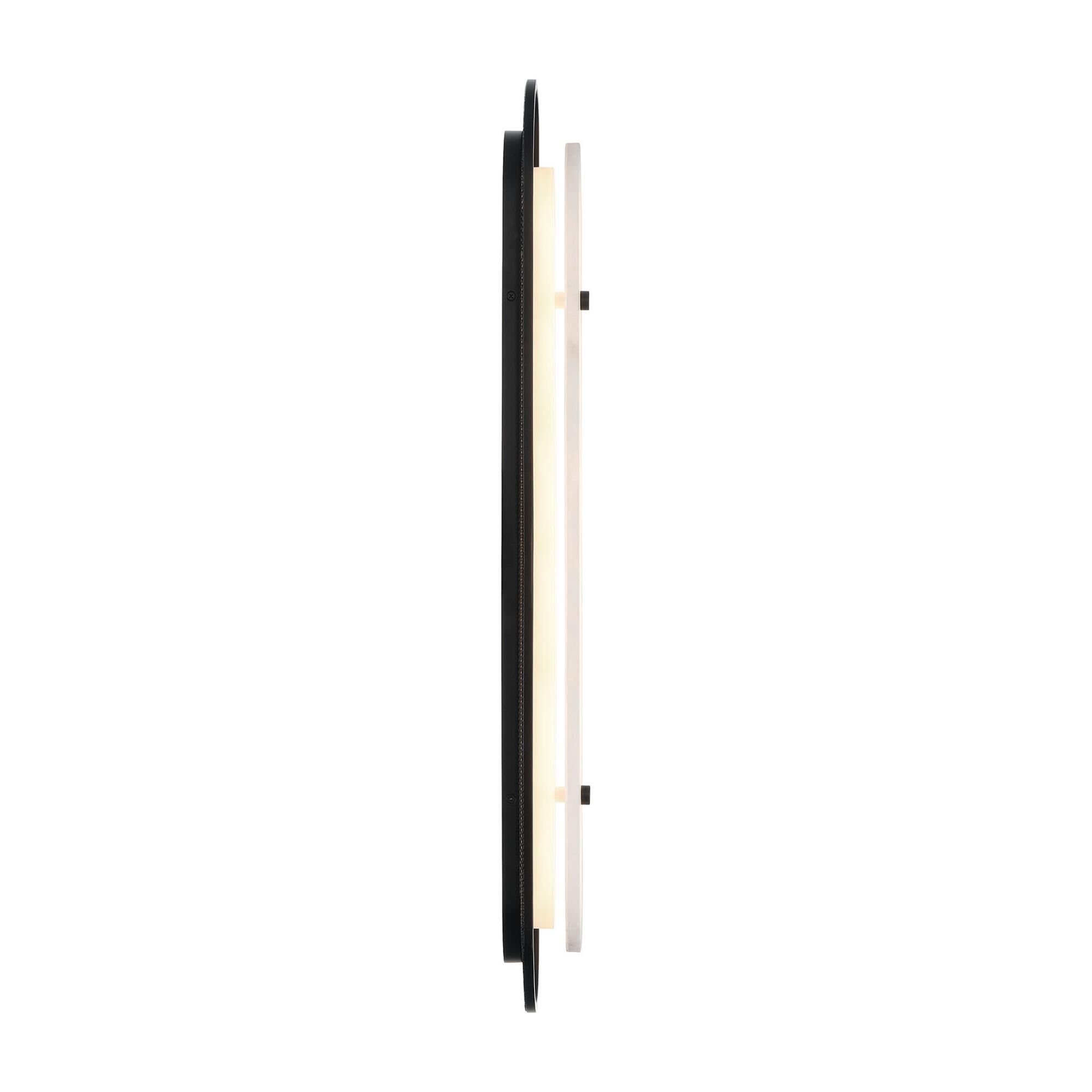 Shown in Black finish and Alabaster glass