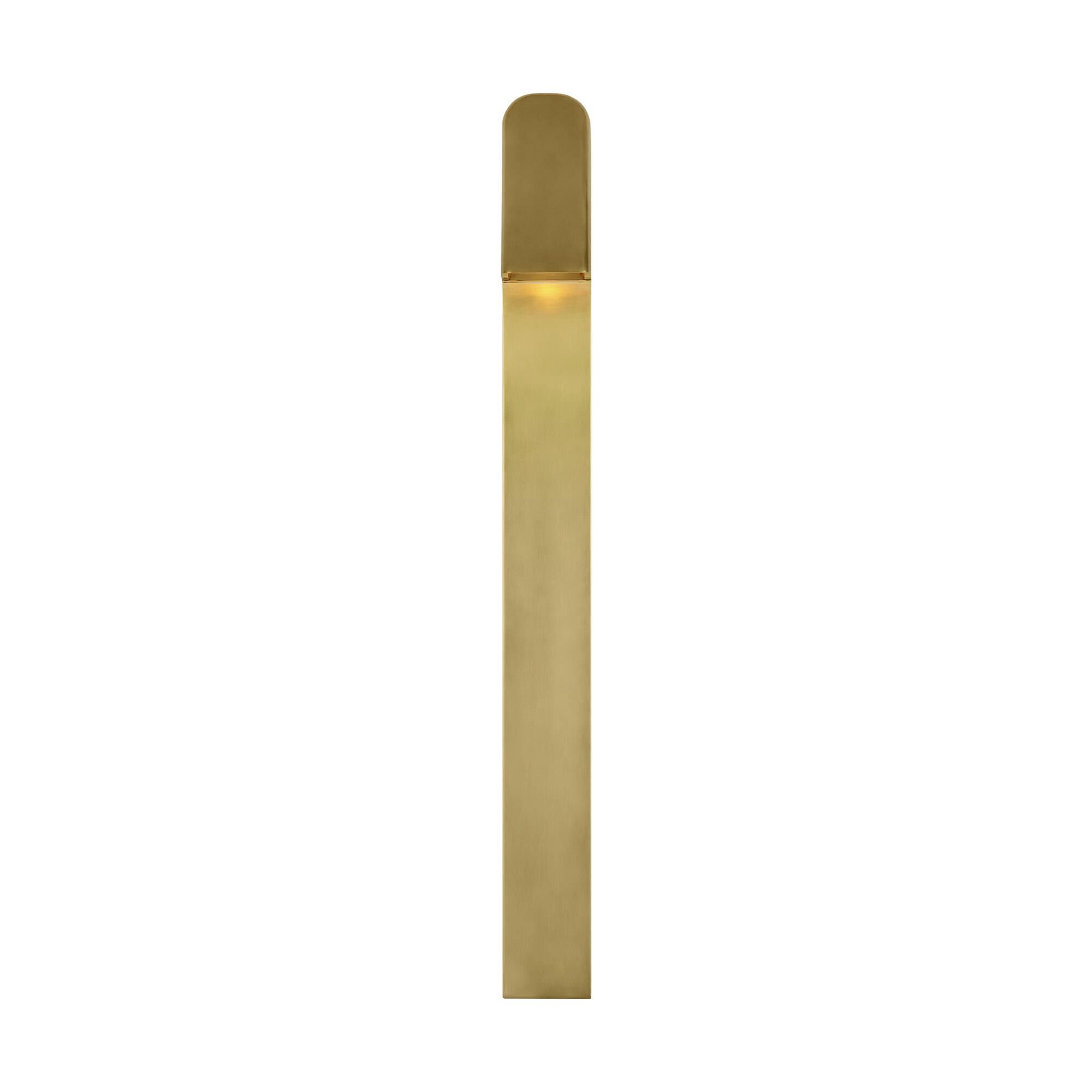 Shown in Hand-Rubbed Antique Brass finish and Brass shade