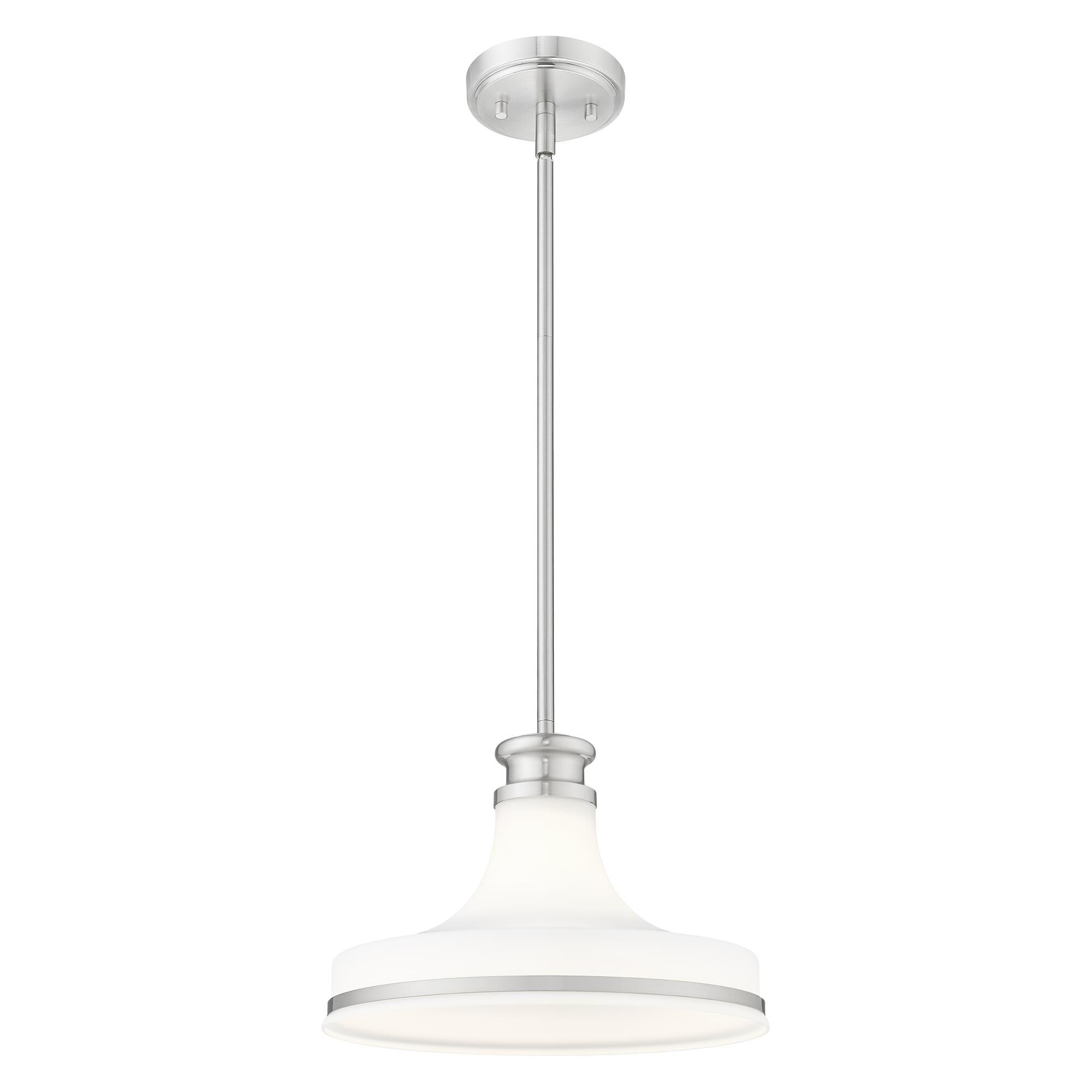 Shown in Brushed Nickel finish and Matte Opal glass