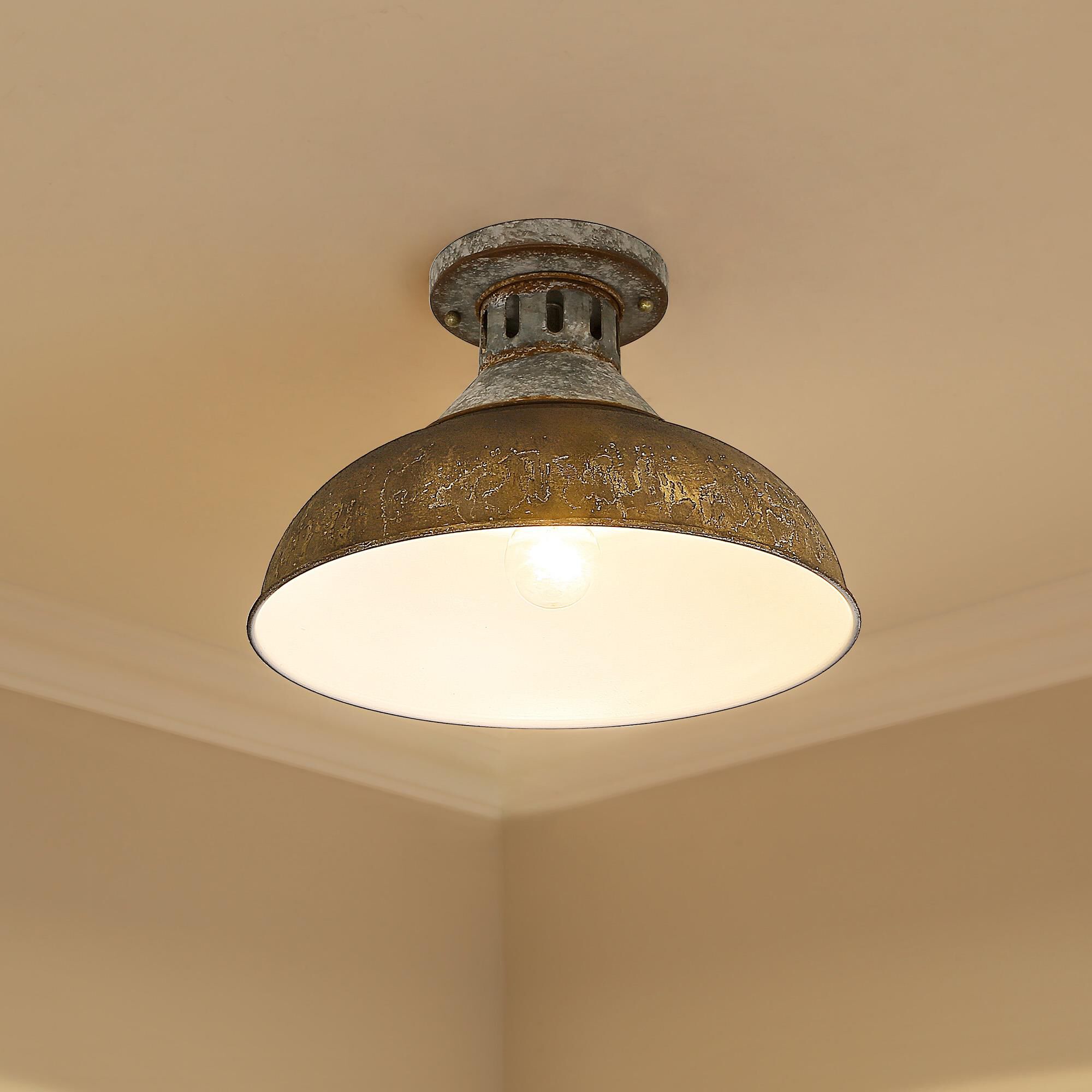 Kinsley 14 Inch 1 Light Semi Flush Mount by Golden Lighting