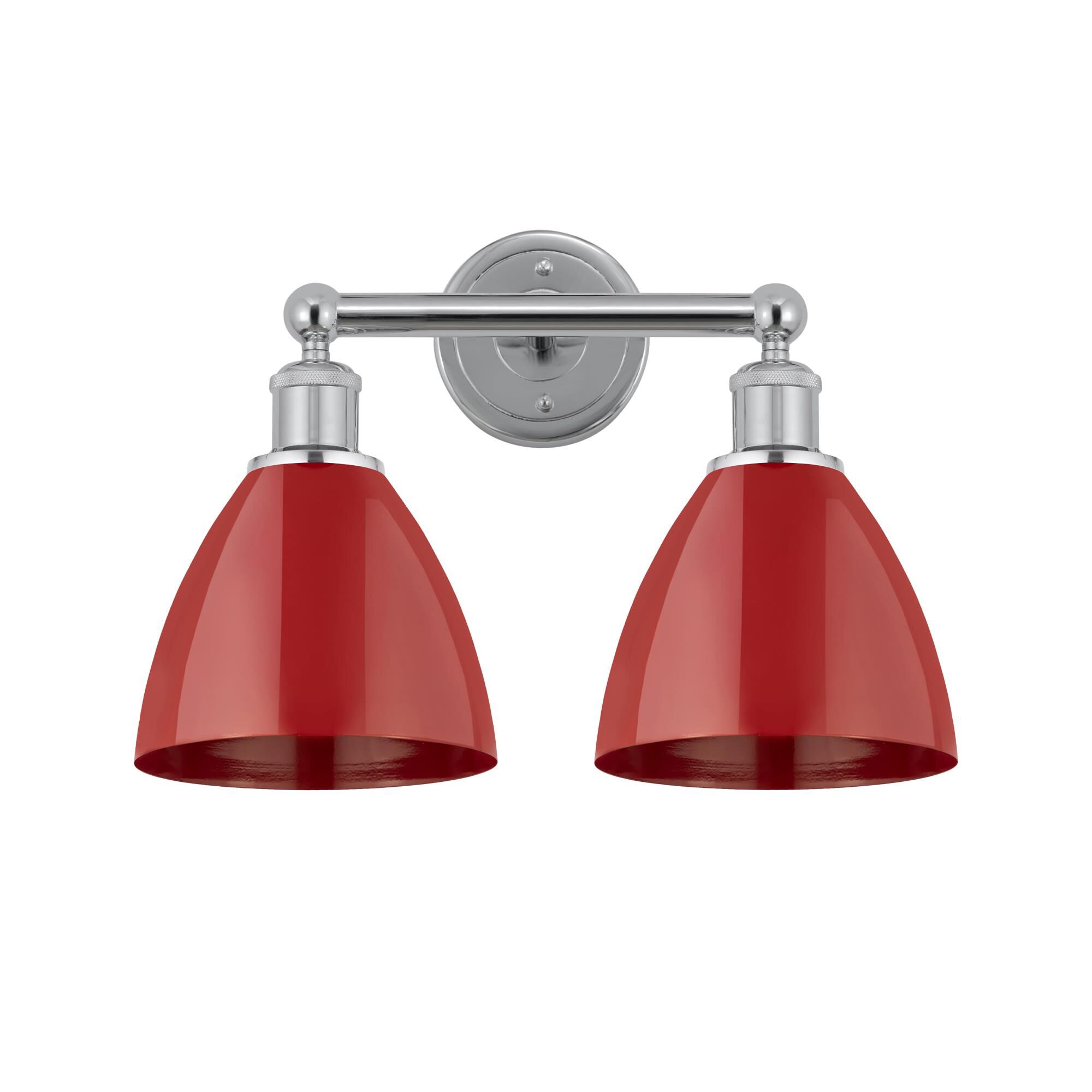 Shown in Polished Chrome finish and Red shade