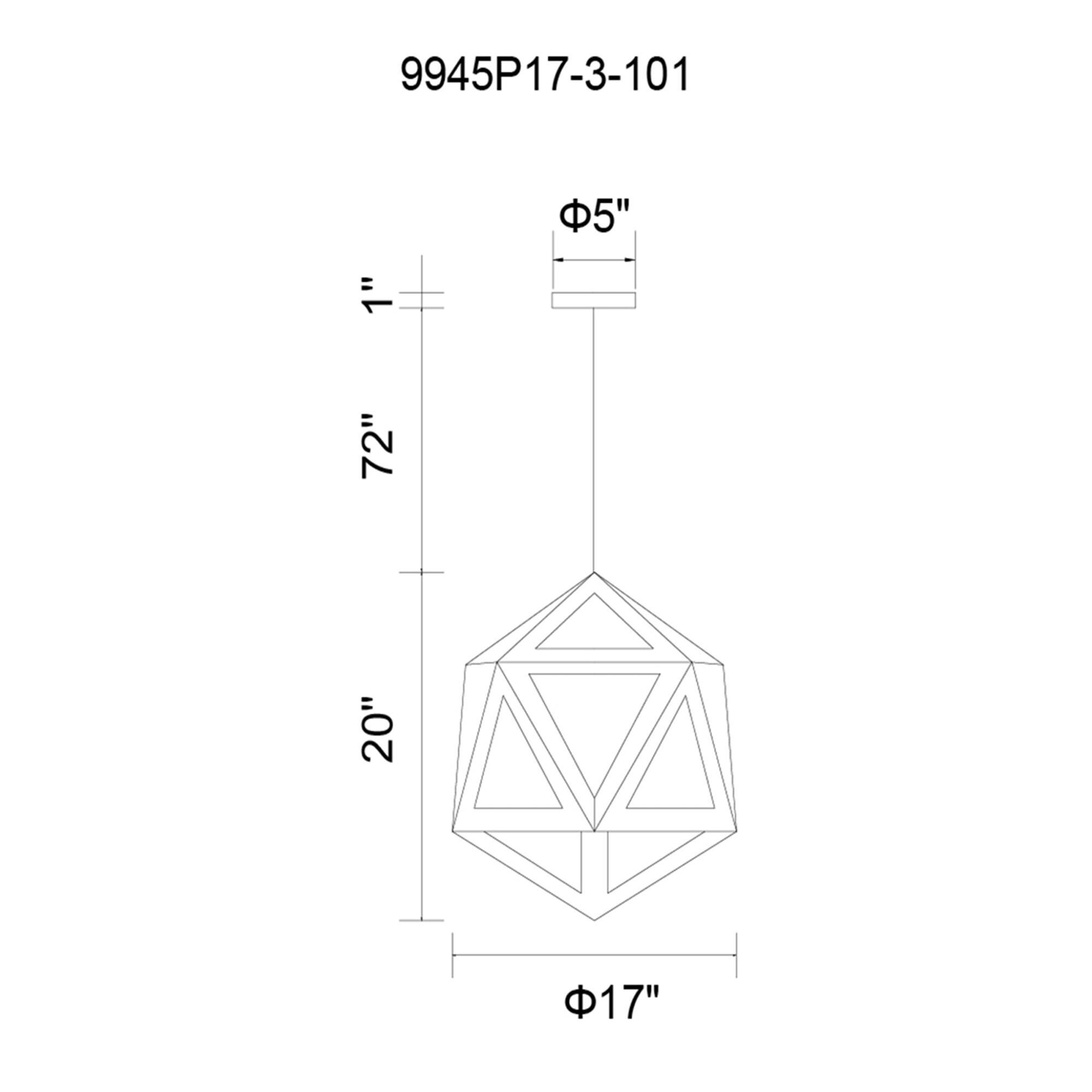 Lante 17 Inch Large Pendant by CWI Lighting