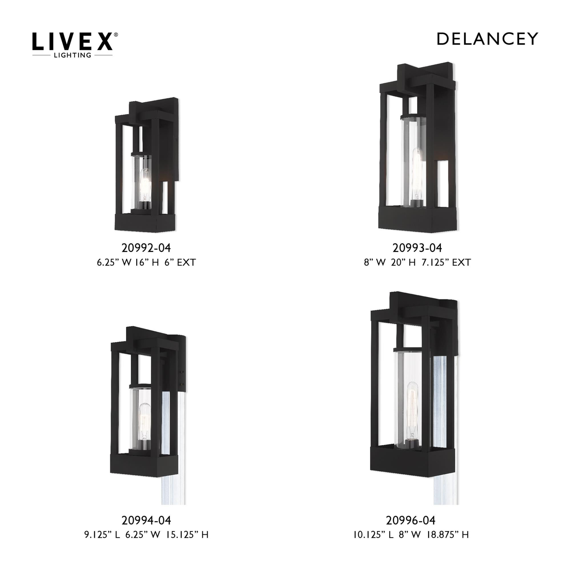 Delancey 16 Inch Tall 1 Light Outdoor Wall Light by Livex Lighting