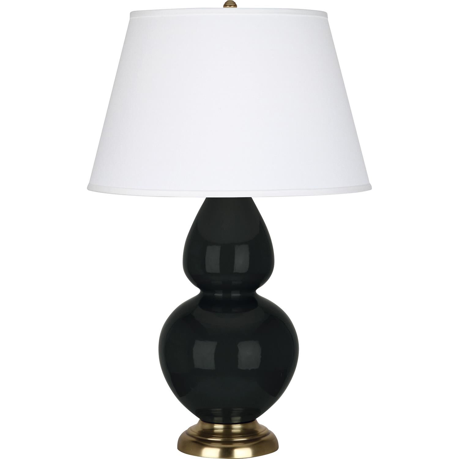 Shown in Obsidian finish and Pearl shade and Antique Natural Brass accent