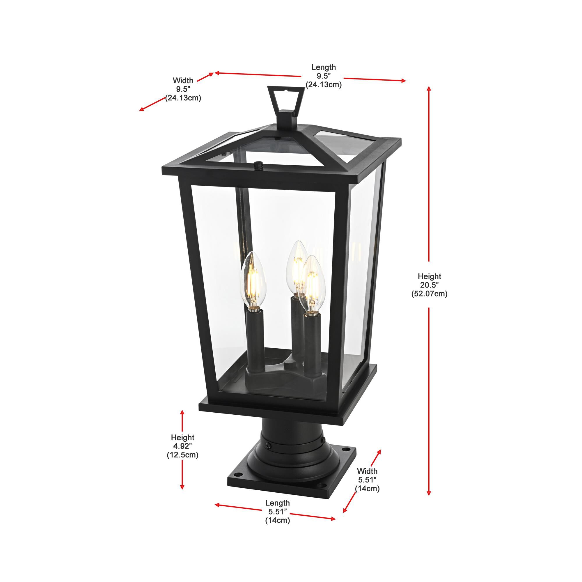 Cayman 21 Inch Outdoor Post Lamp by Elegant Lighting