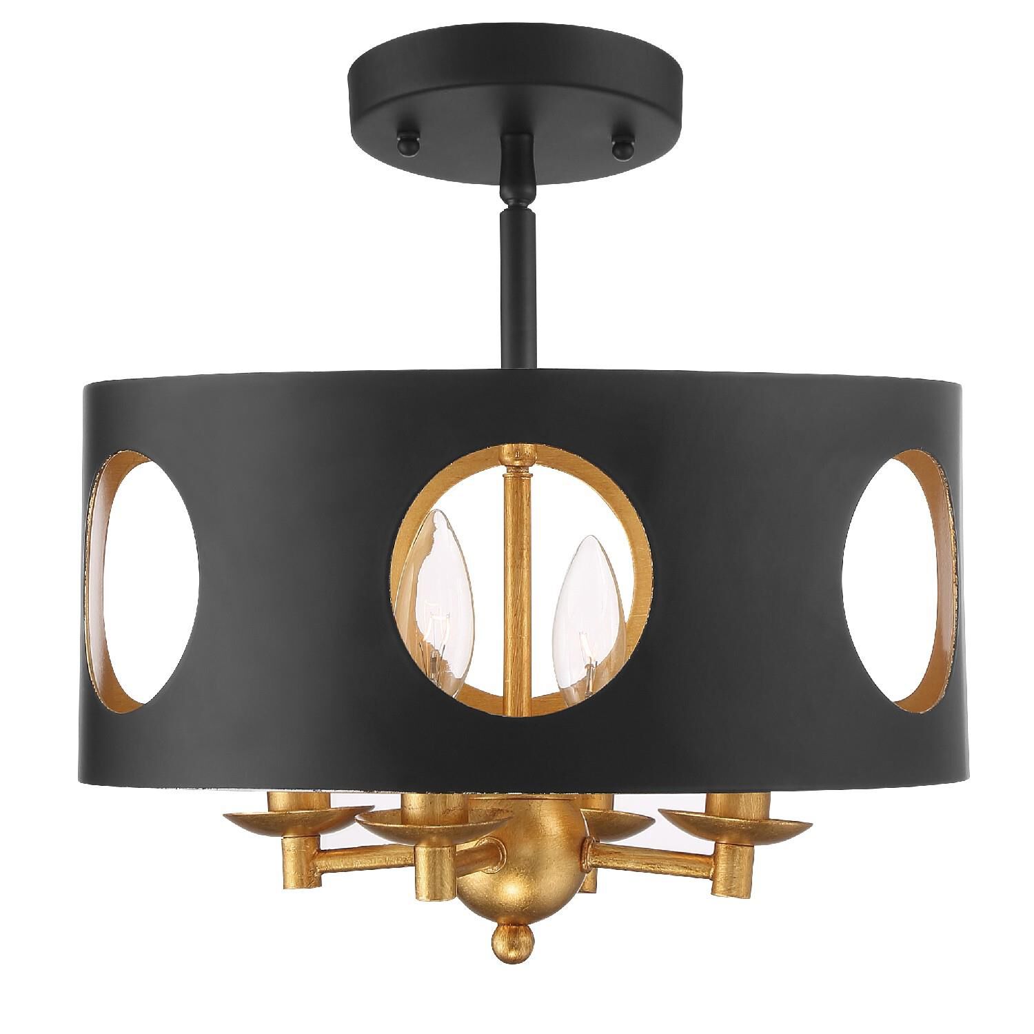 Shown in Matte Black-Antique Gold finish