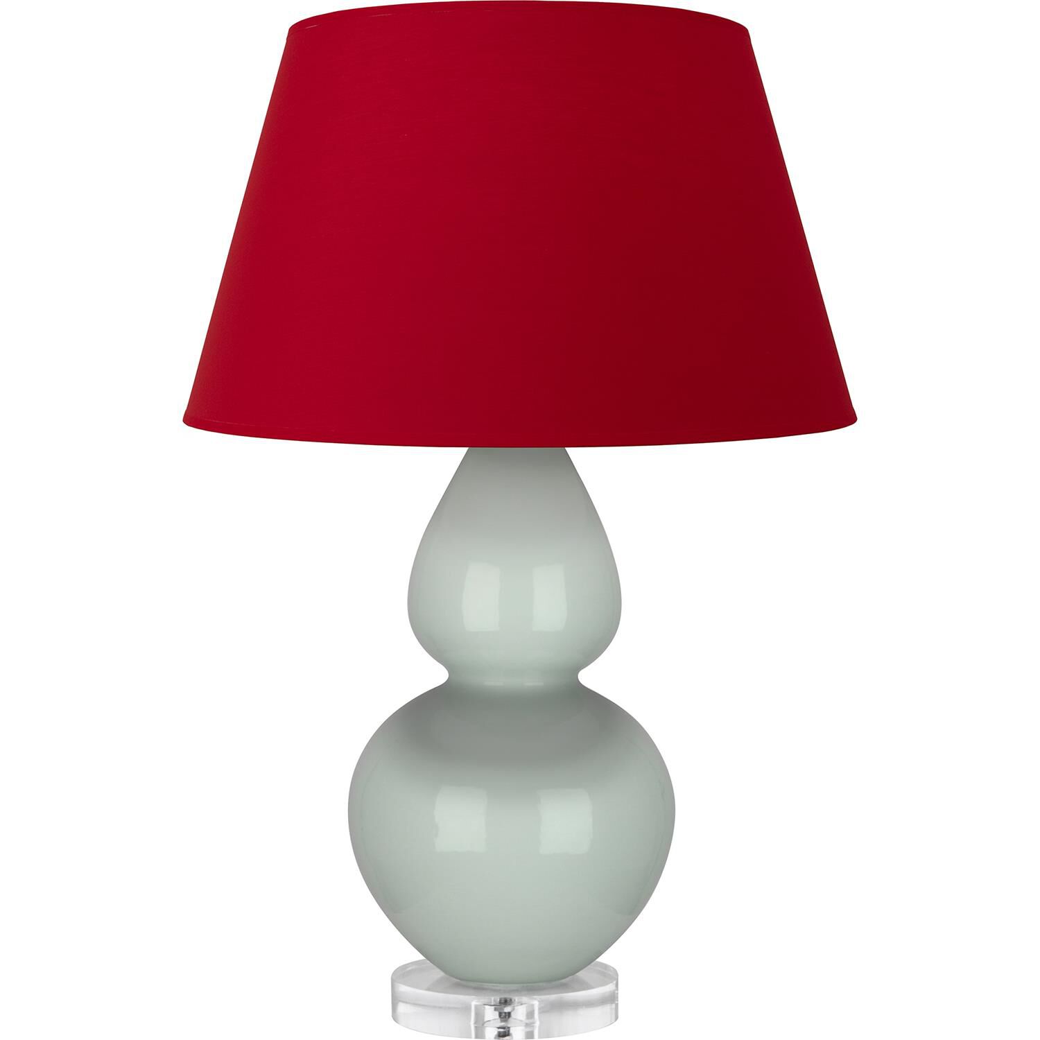 Shown in Celadon finish and Black and Red shade and Lucite accent
