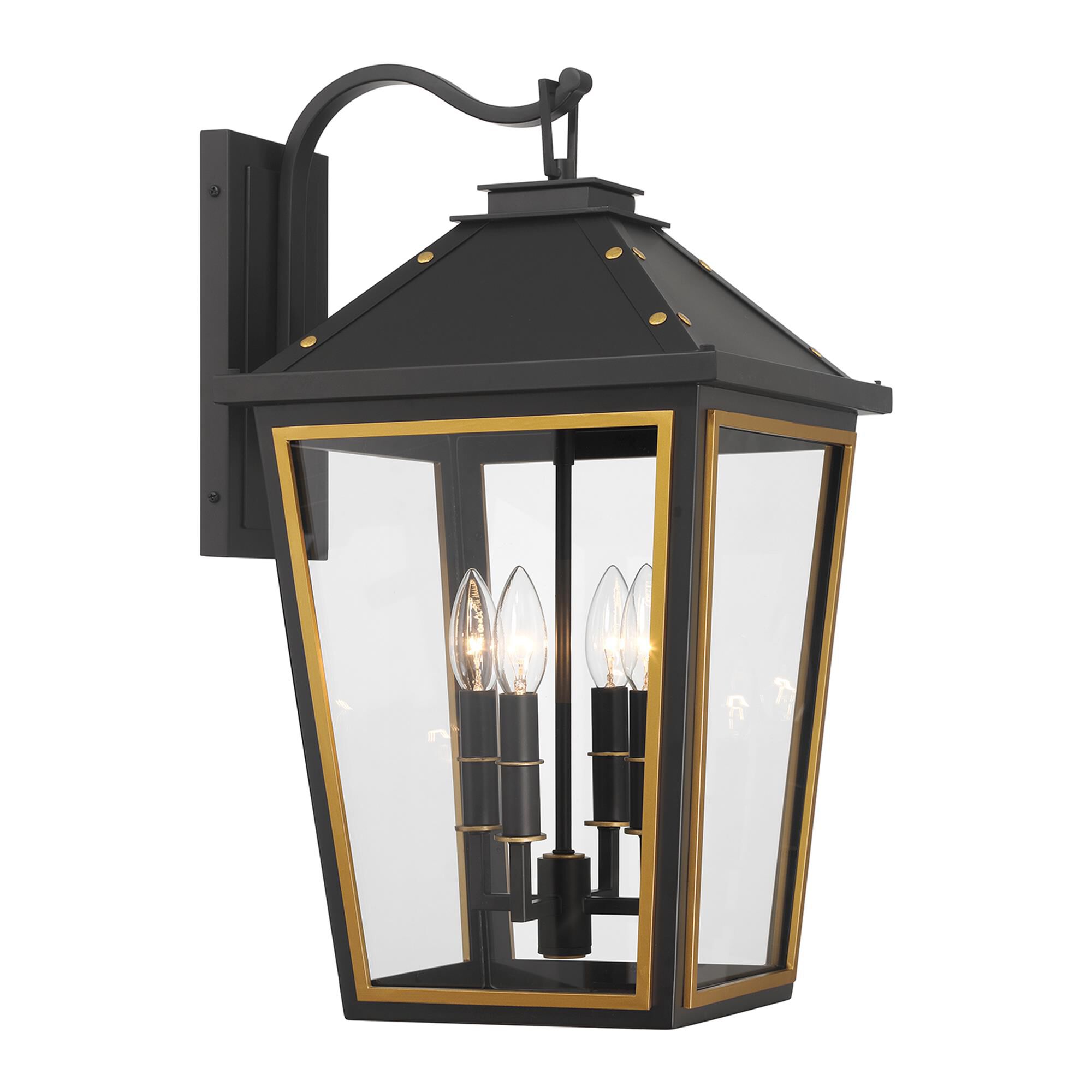 Shown in Matte Black and Textured Gold finish and Clear glass
