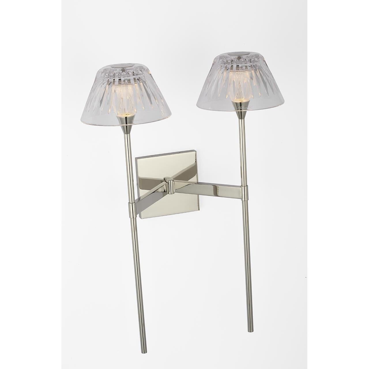 Shown in Polished Nickel finish and Clear crystal