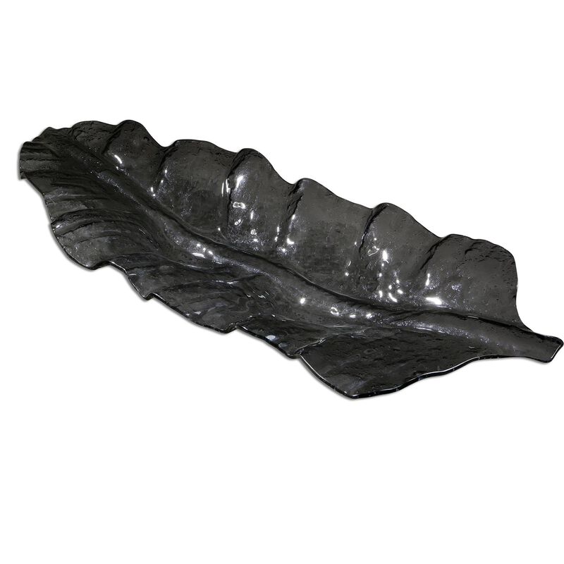 Smoked Leaf Tray by Uttermost