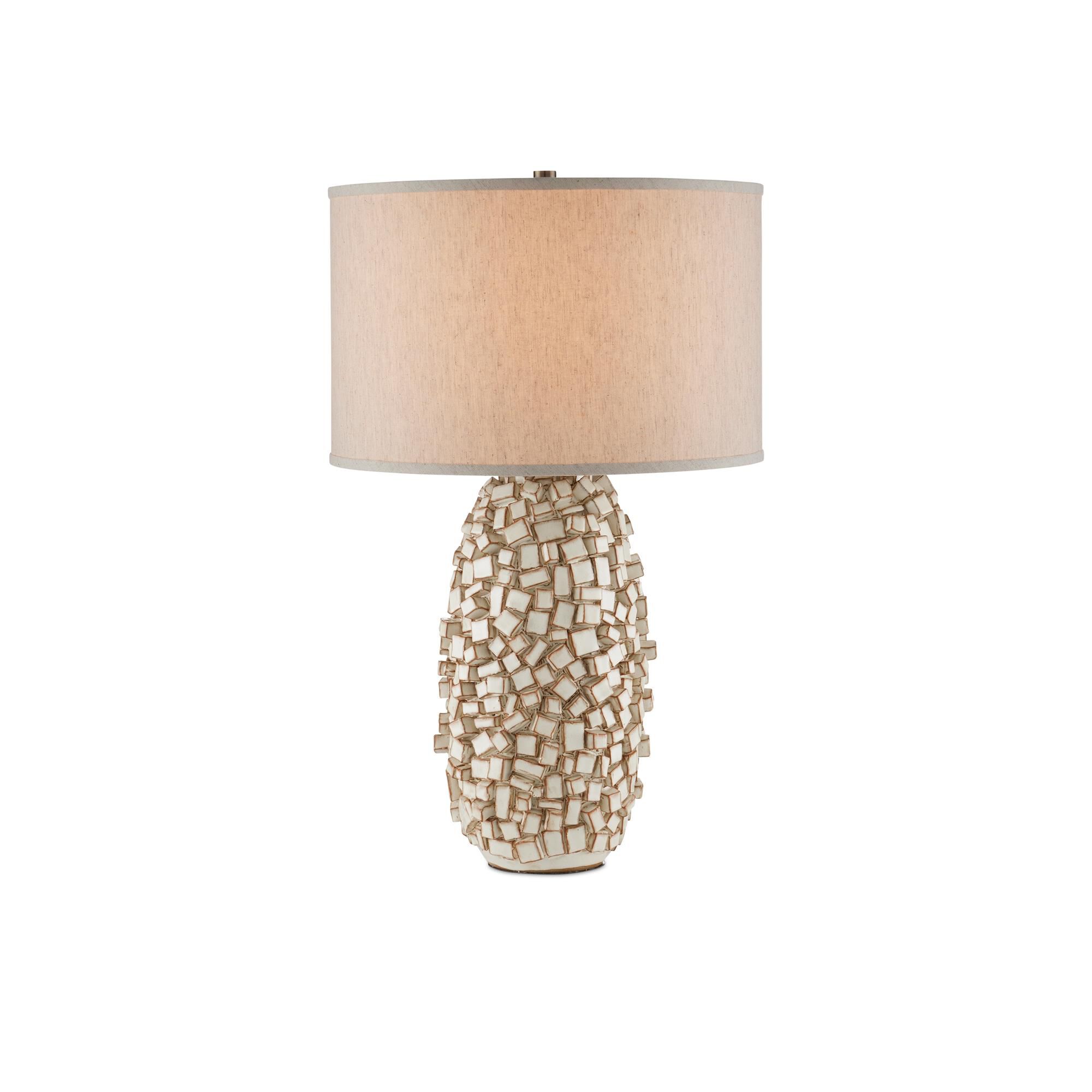 Shown in Ivory and Brown finish and Natural Linen shade
