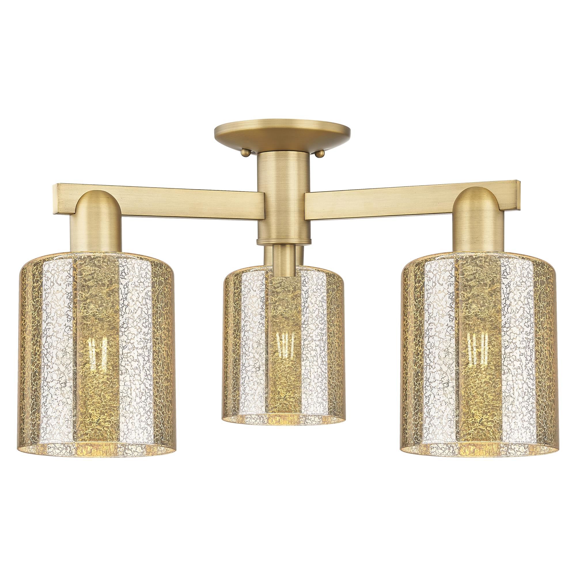 Shown in Brushed Brass finish and Mercury glass