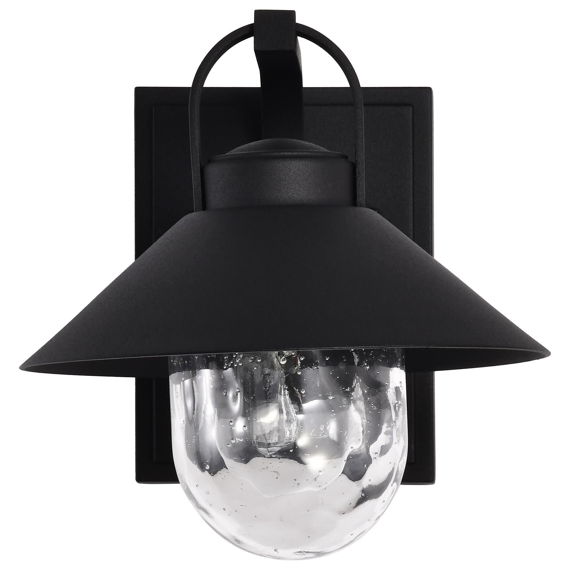 Shown in Black finish and Clear Seeded glass