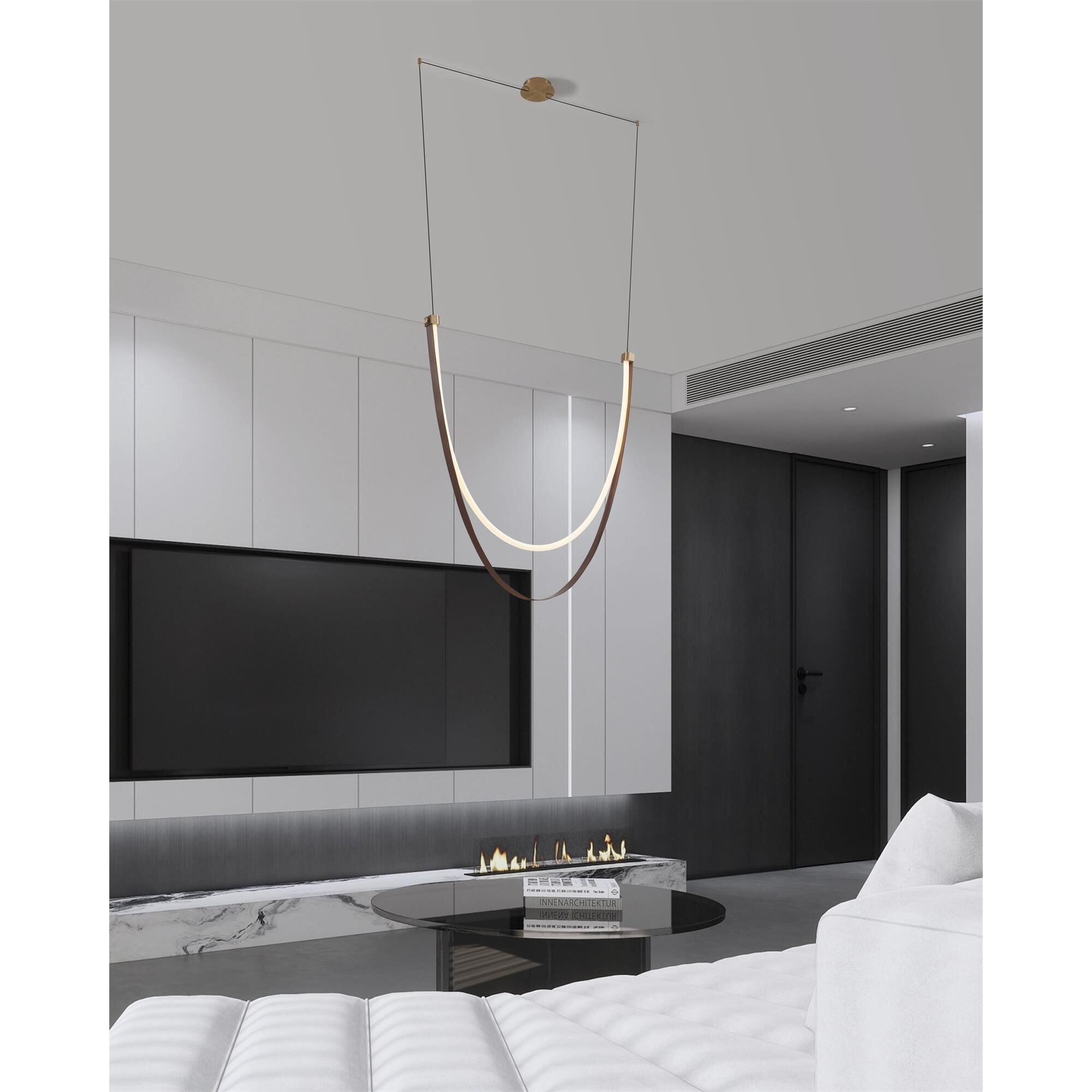 Shown in Champagne Gold finish and White shade