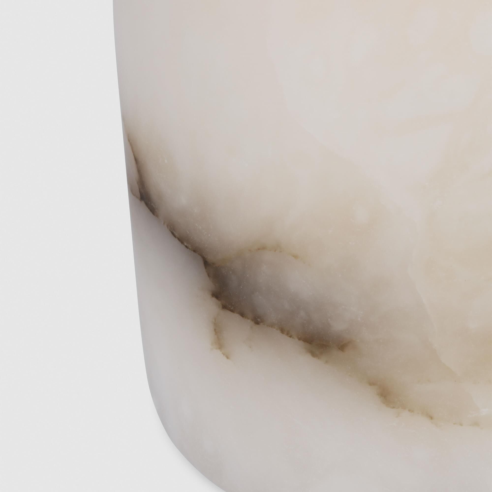 Shown in Hand Rubbed Antique Brass finish and Alabaster shade